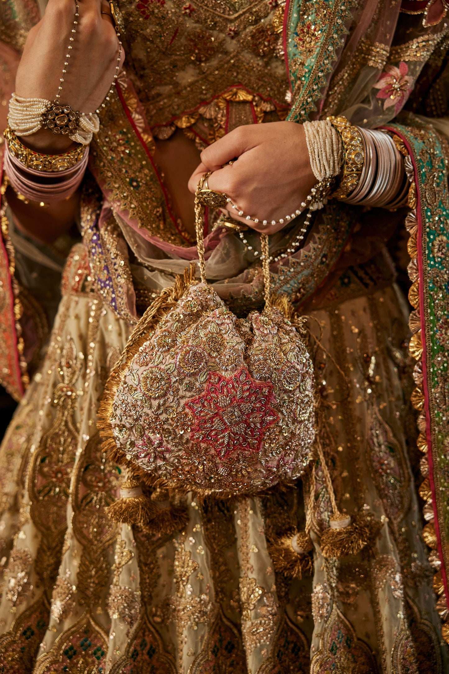 Ivory Gold Prachin-Kari Lehenga