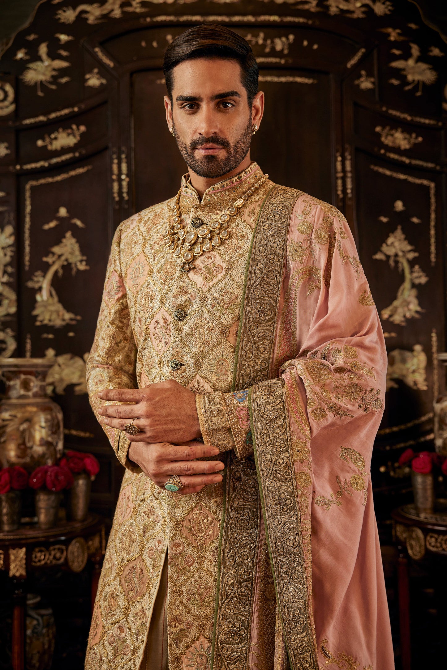 Ivory Mughalesque Sherwani