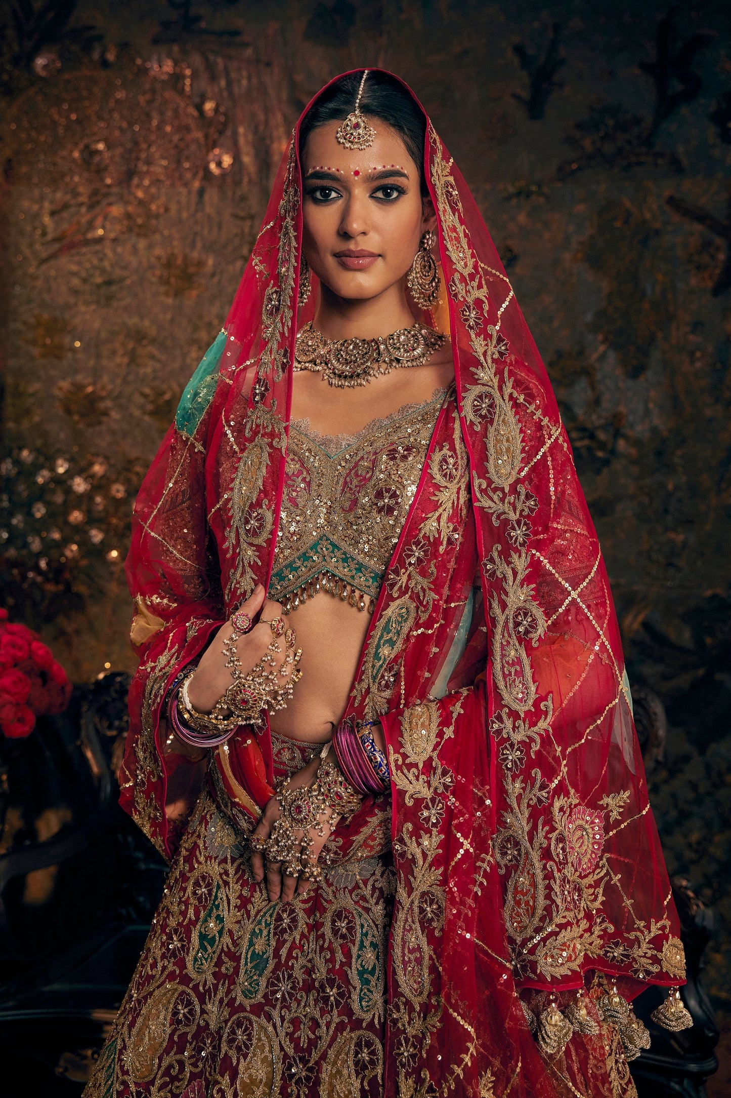 A Deep Red Lehenga