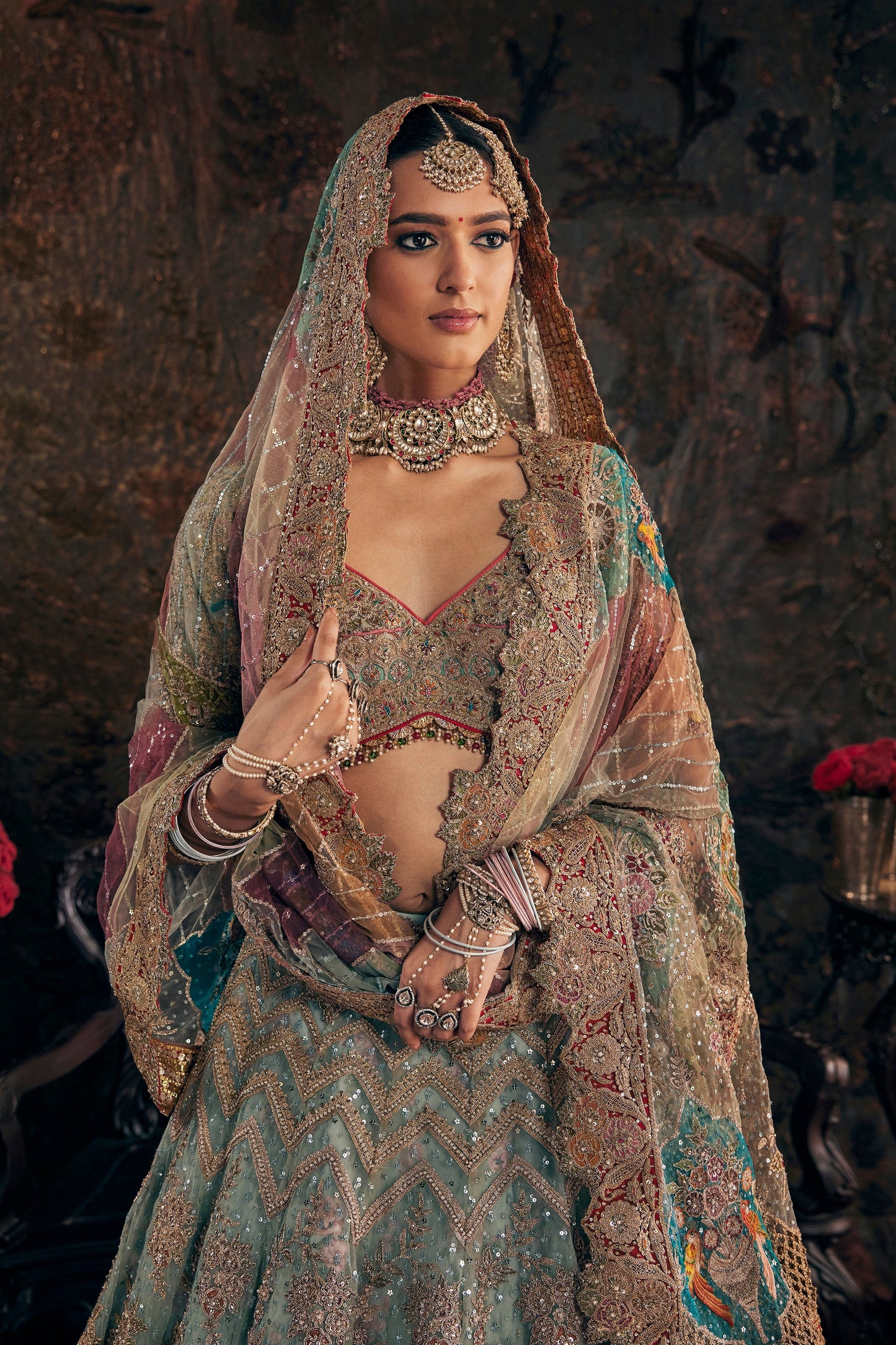 Frosted Blue Lehenga