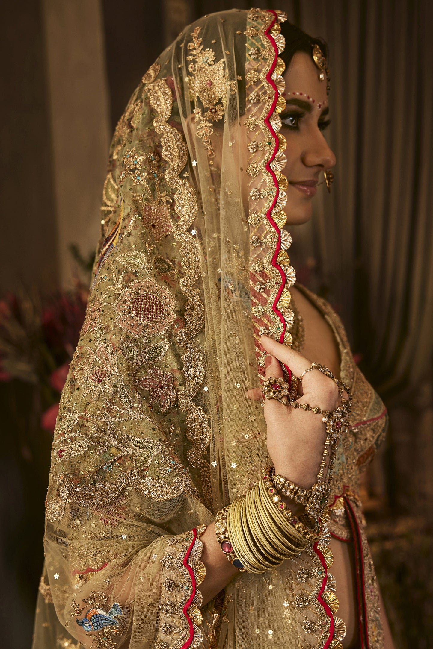 Pale Chartreuse Hued Tulle Lehenga