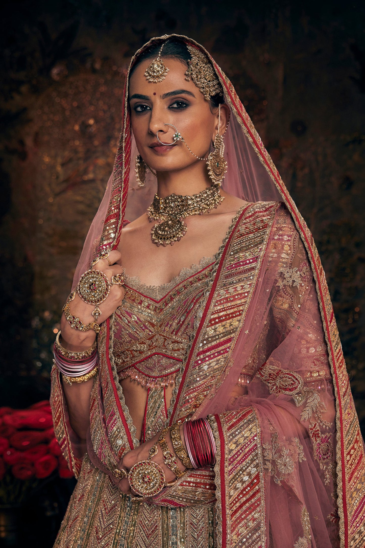 Blush Pink Avian Embroidered Lehenga