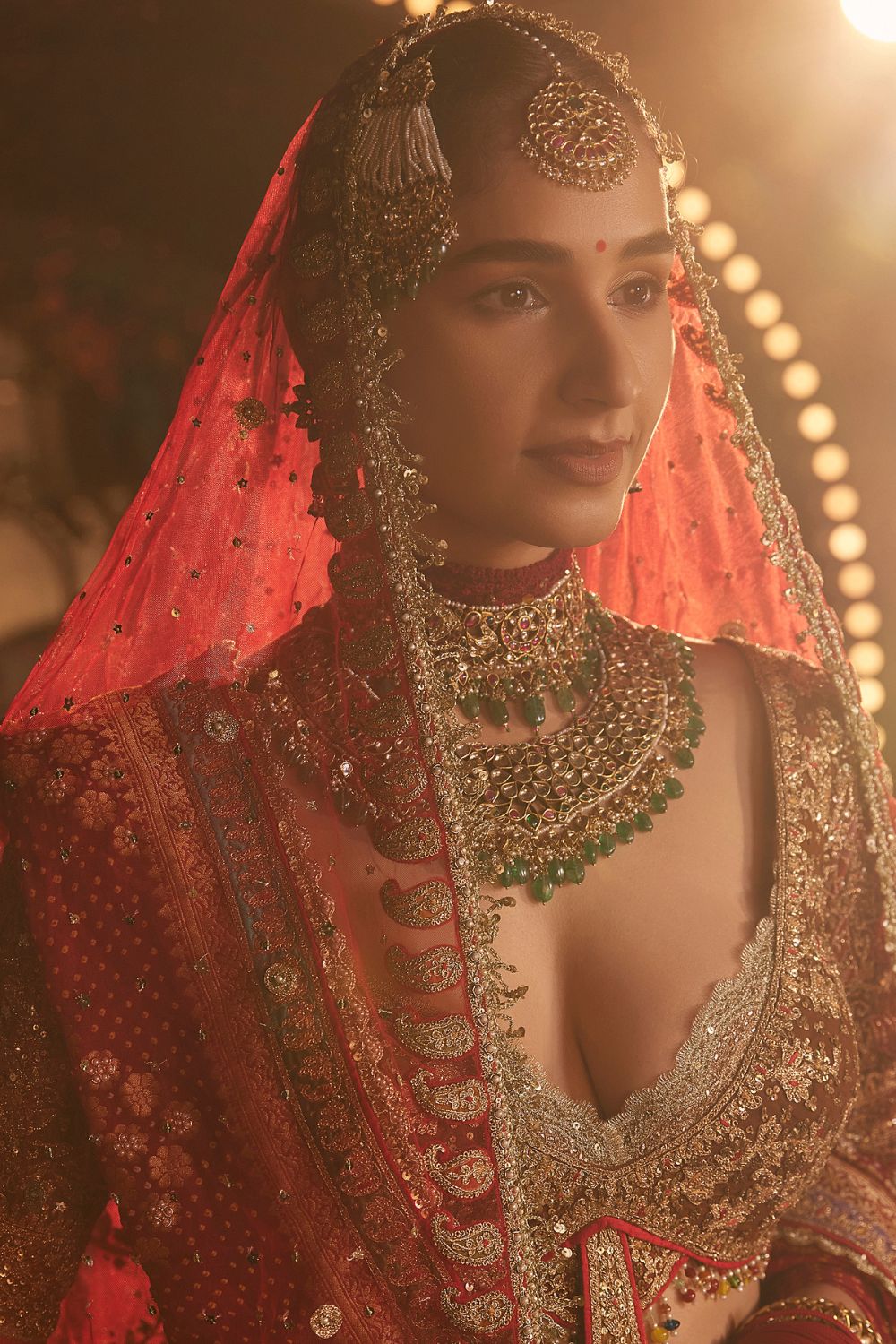 Cinnamon Chevron Lehenga Set