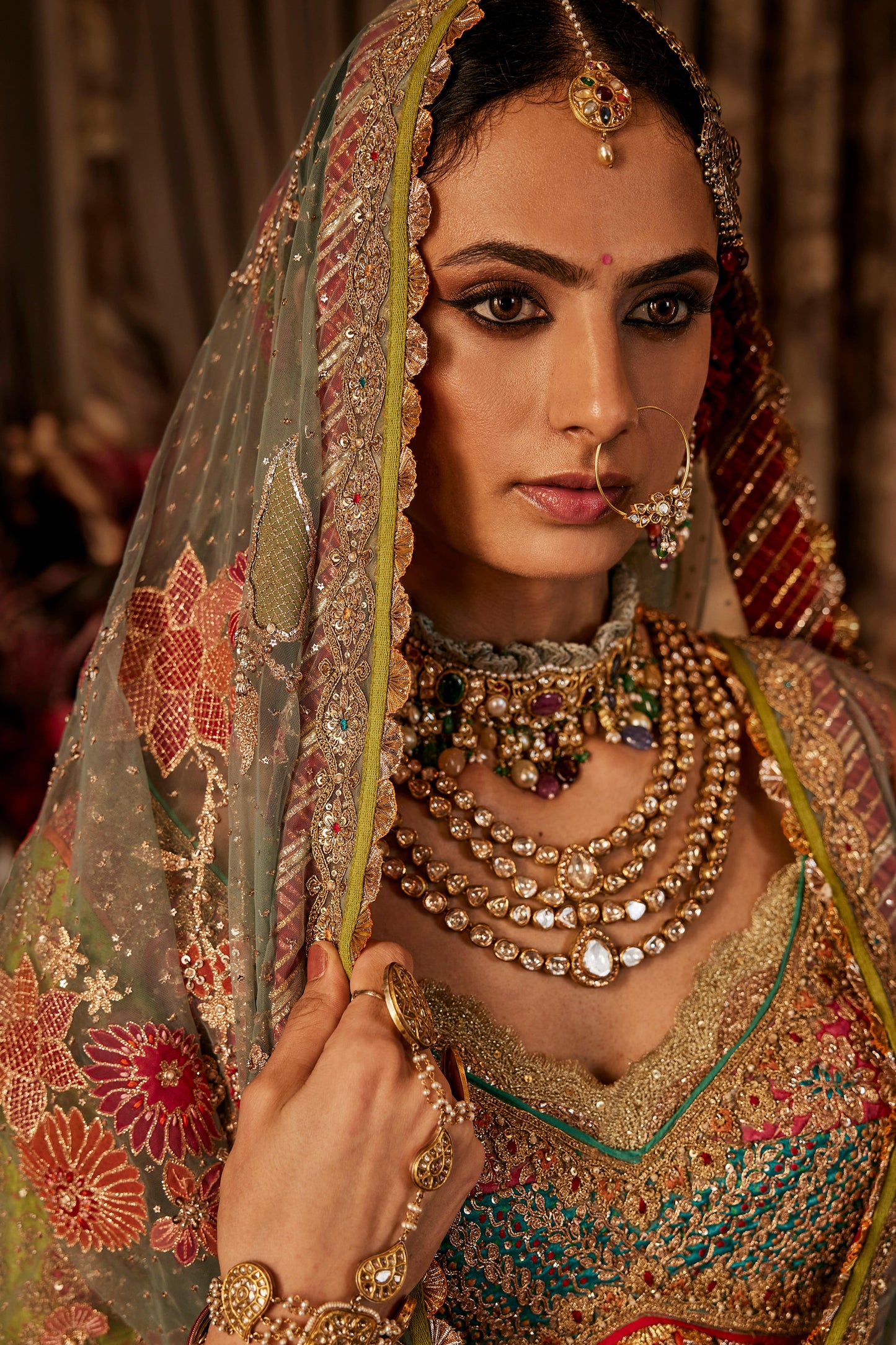 Aqua Blue Silk Lehenga