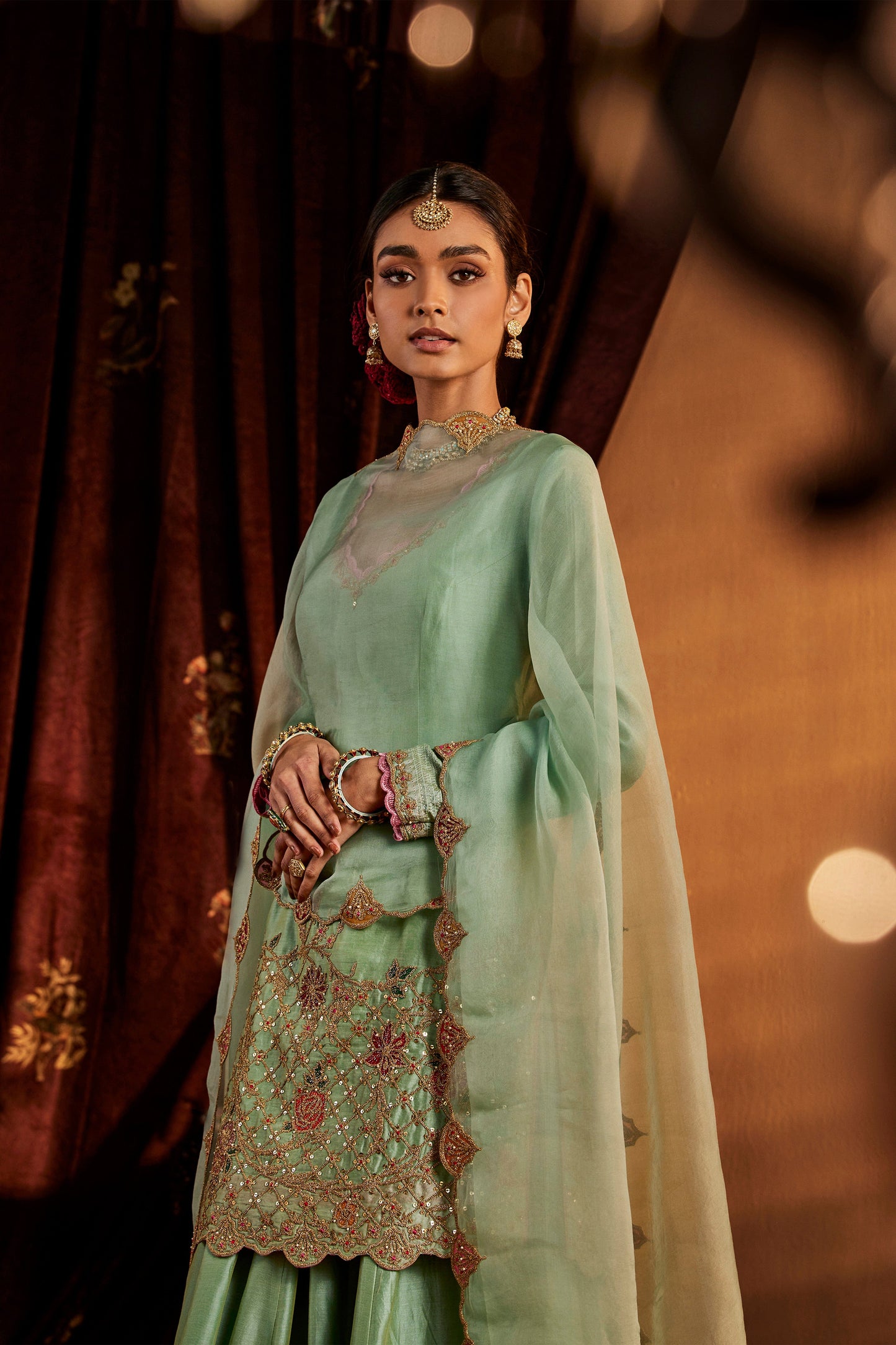 Pale Blue Sharara Set