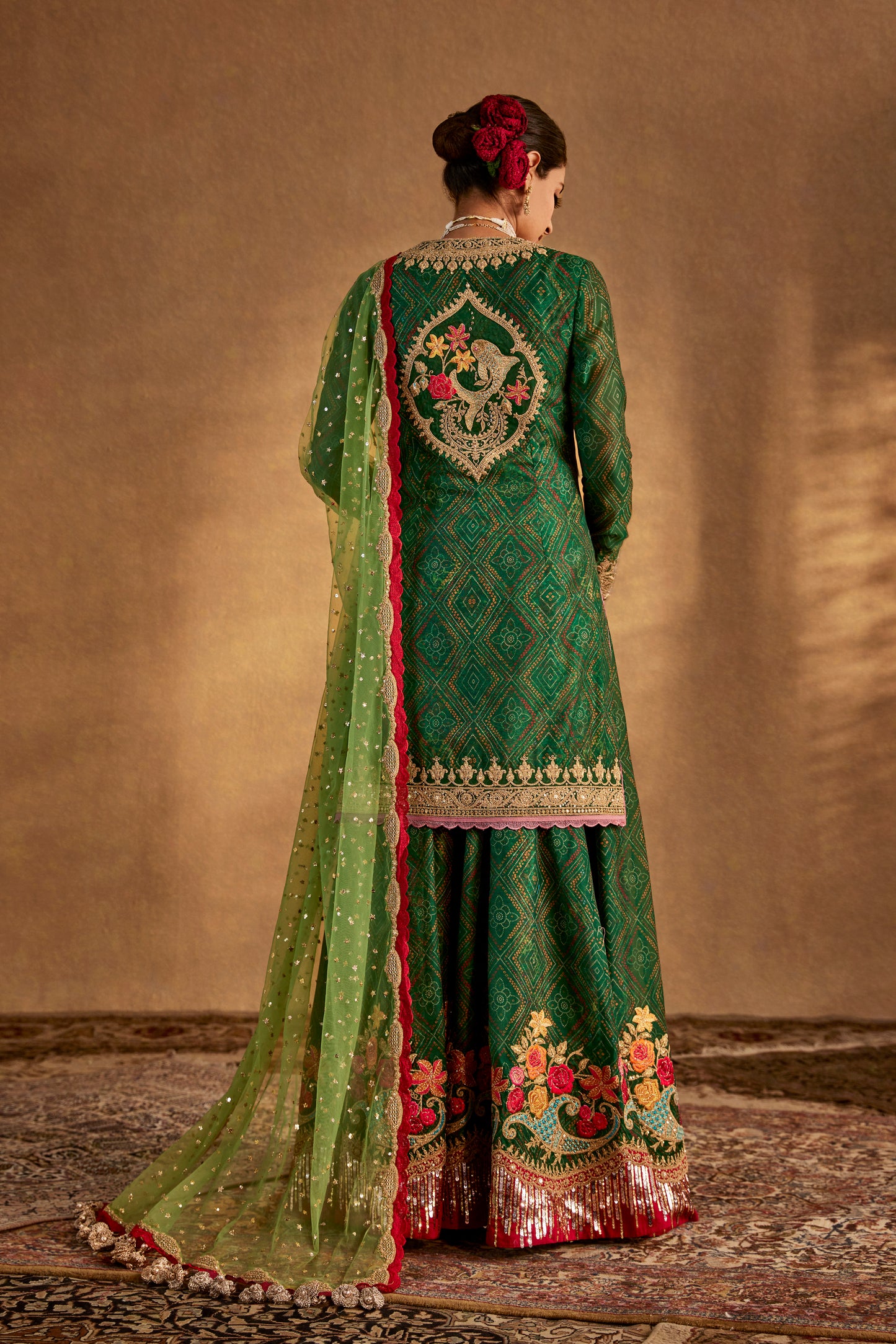 Green Sharara Set