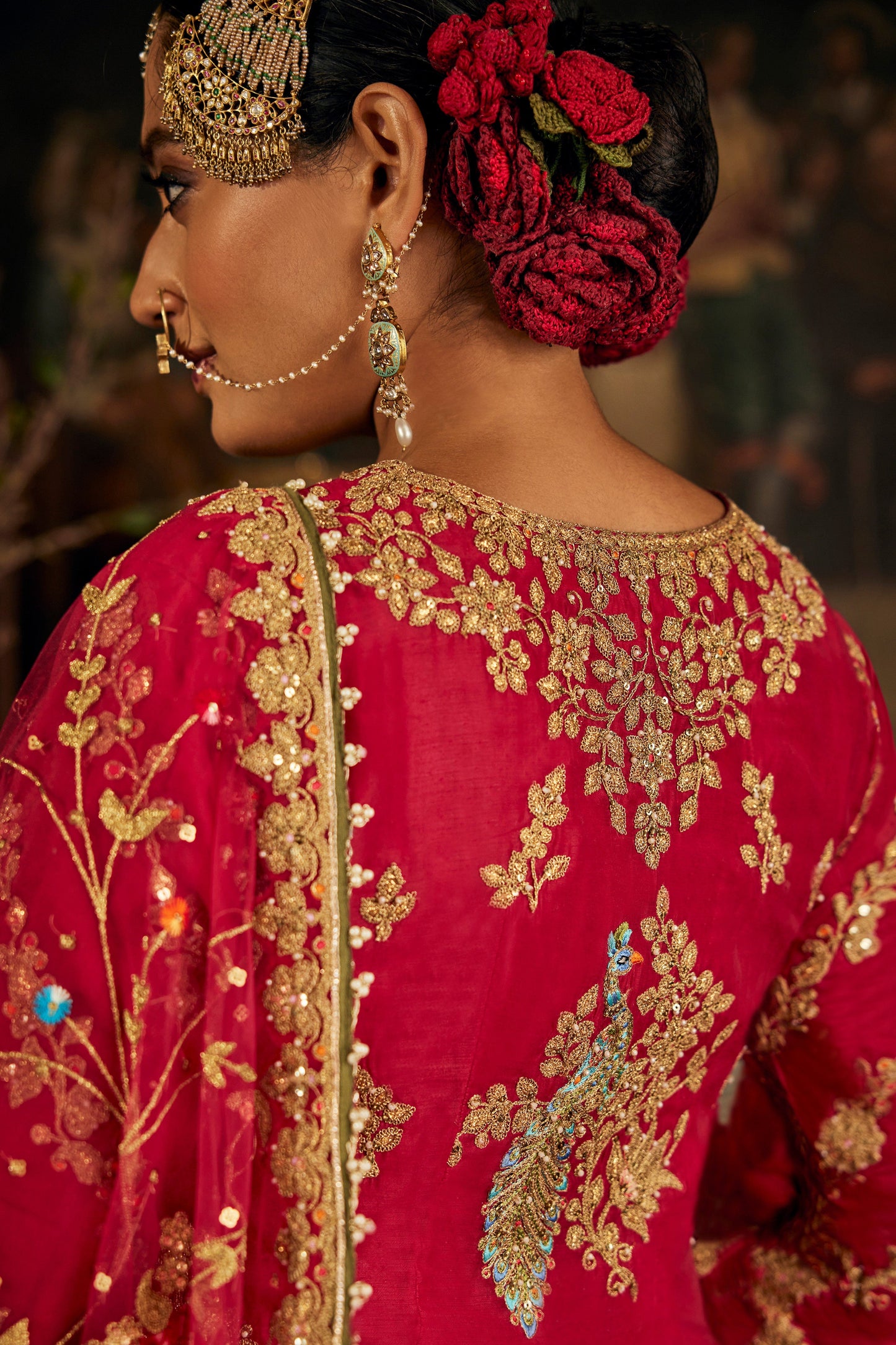 Pink Peacock Kurti-Sharara