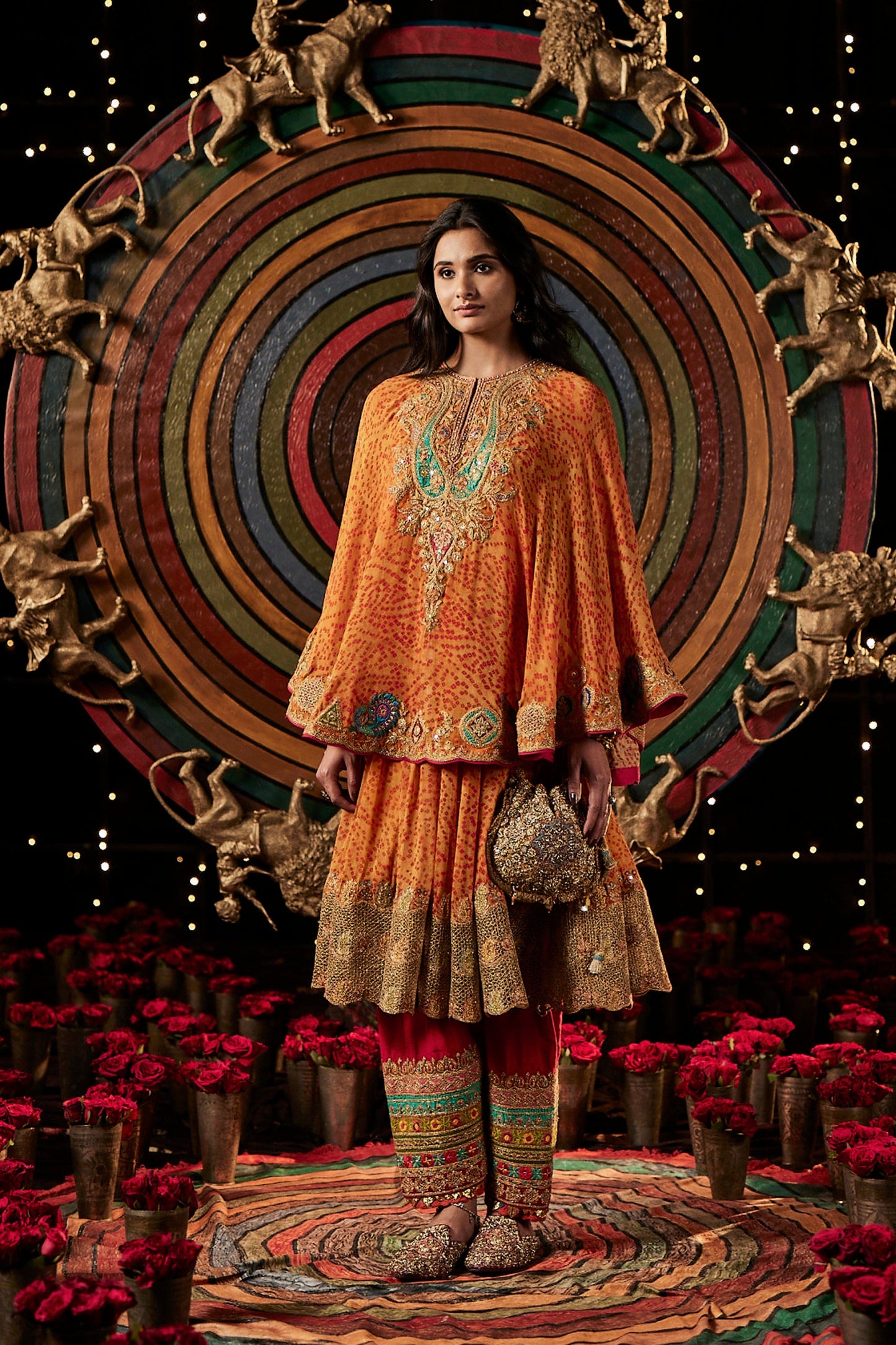 Orange Kalidar Capelet