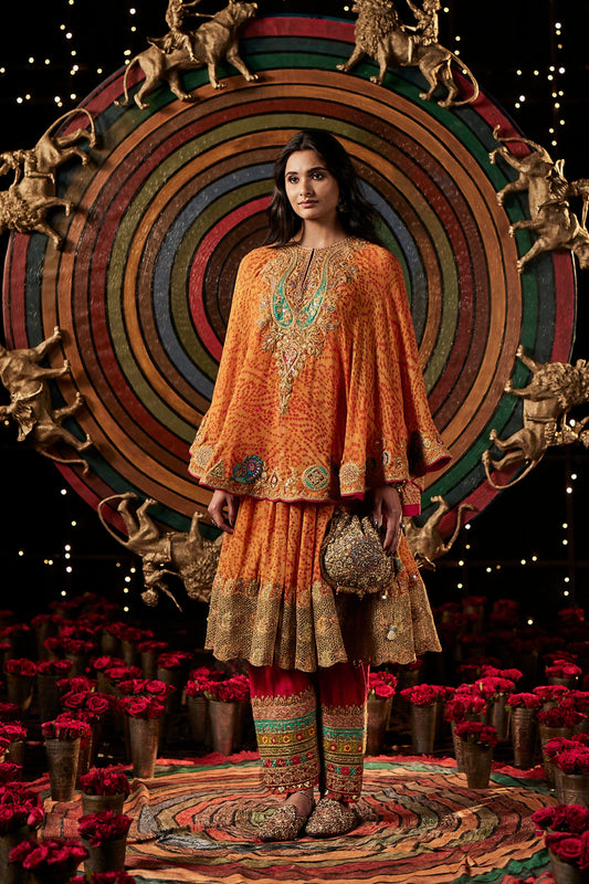 Orange Kalidar Capelet