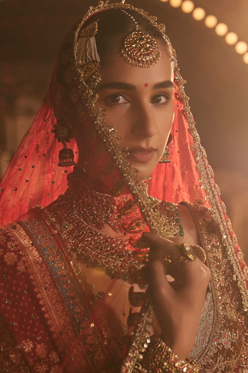 Cinnamon Chevron Lehenga Set