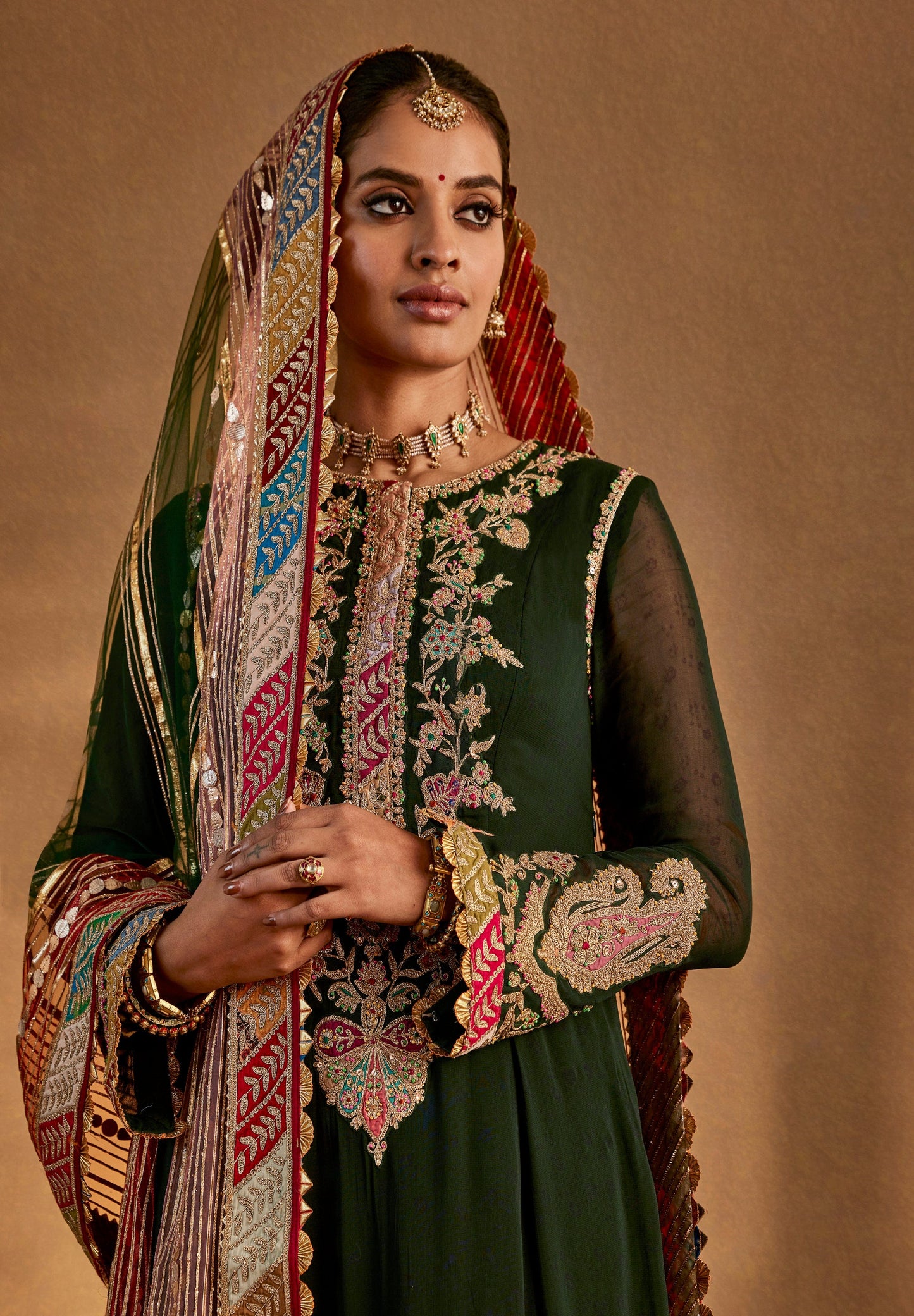 Deep Green Kurta-Sharara Set