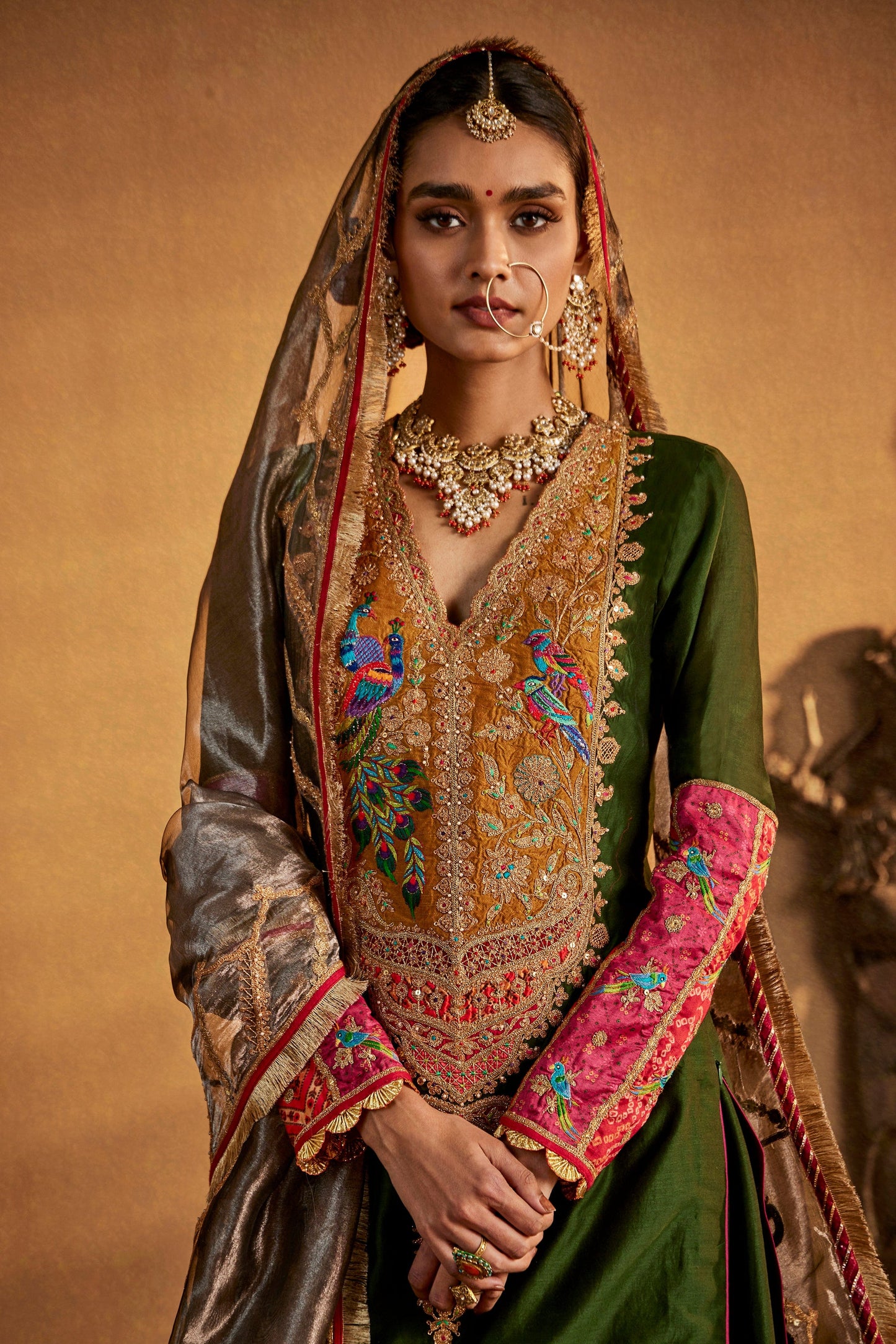 Deep Green Sharara Set