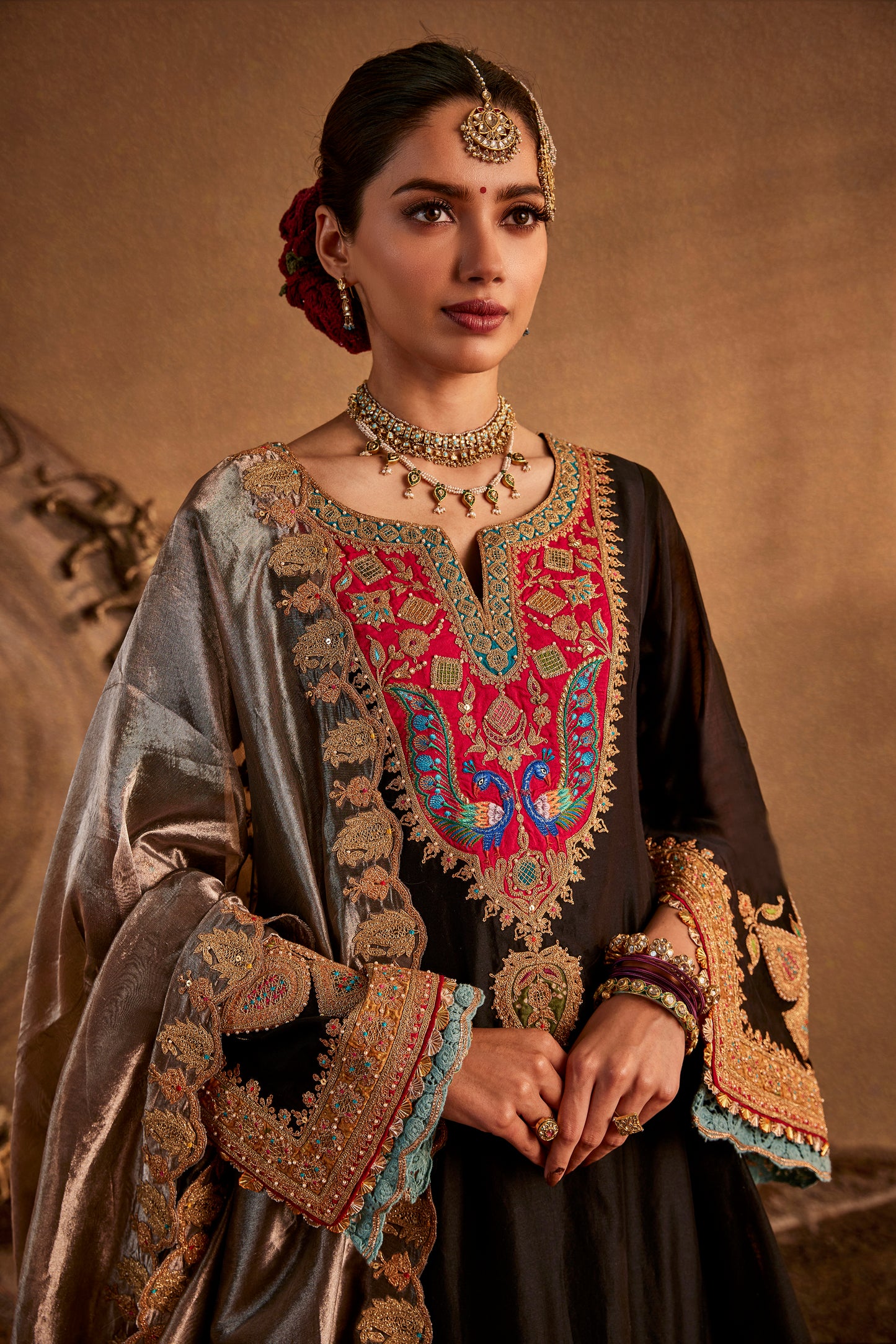 Burnt Brown Sharara Set