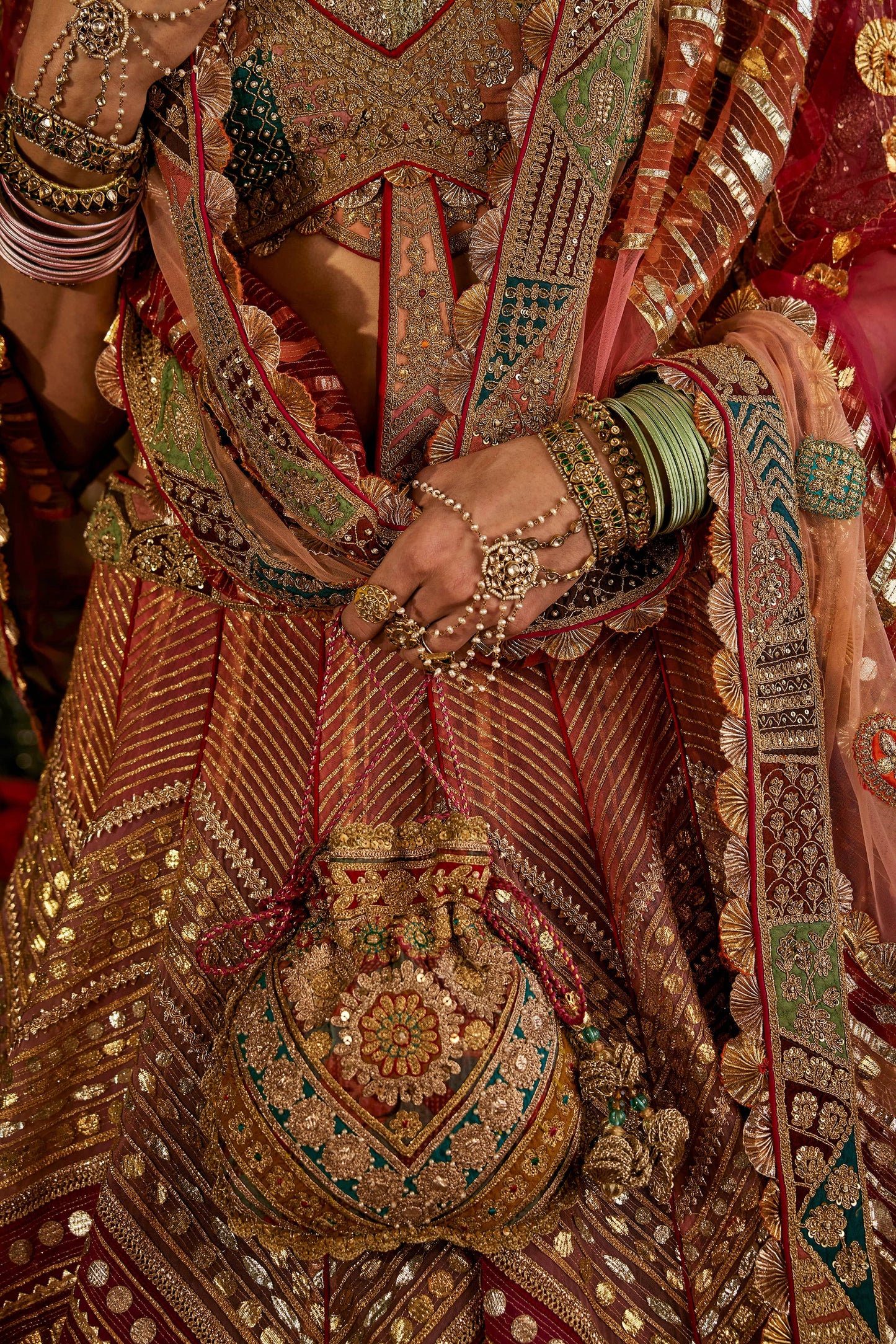 Ruby Red Gota Lehenga