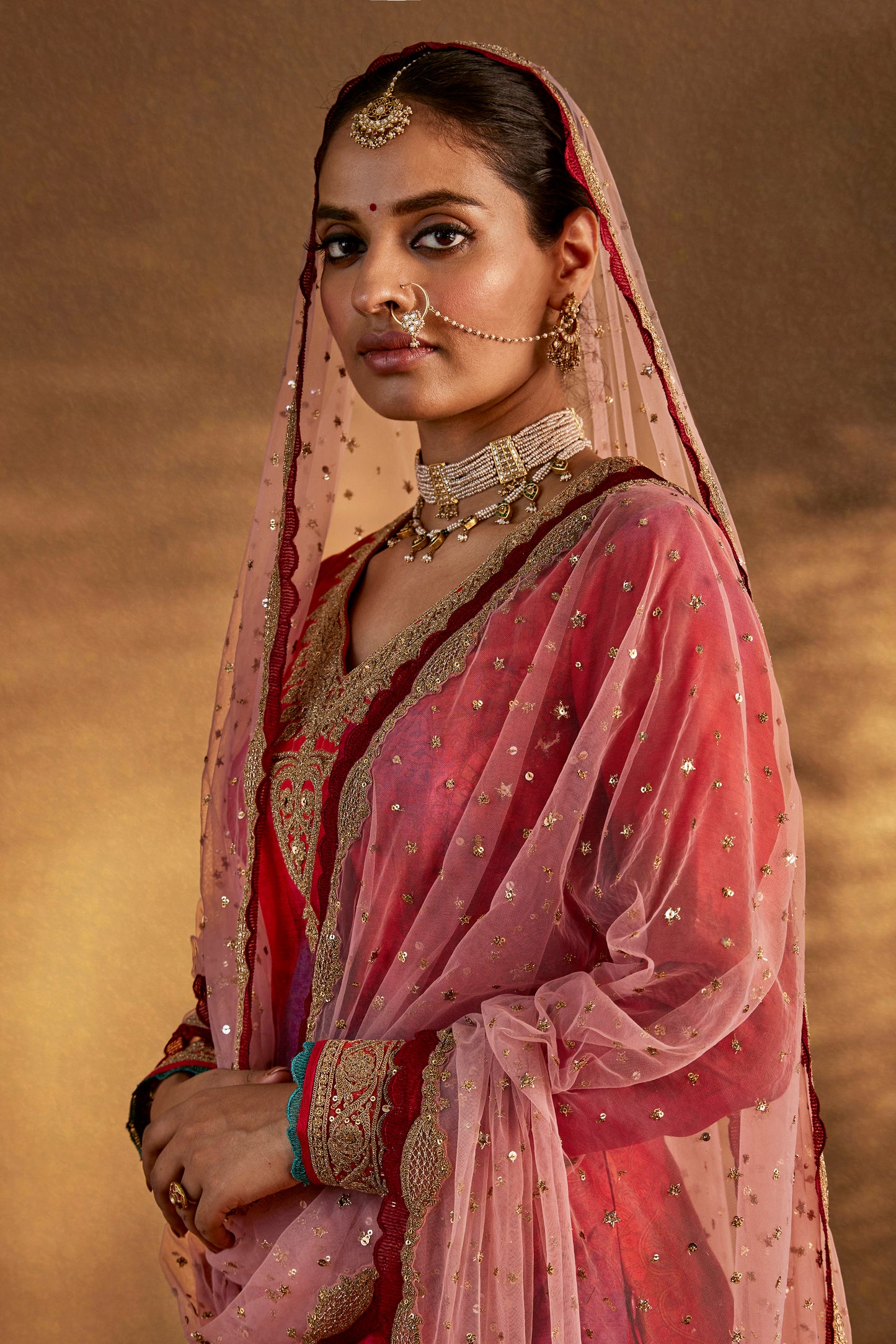 Sorbet Peach Sharara Set