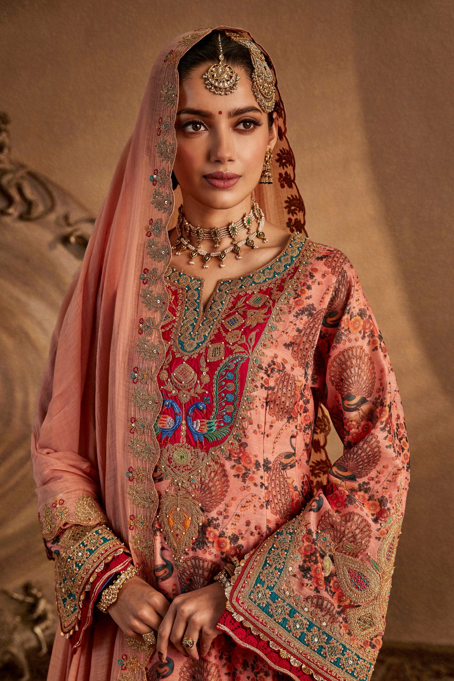 Blush Peach Sharara Set