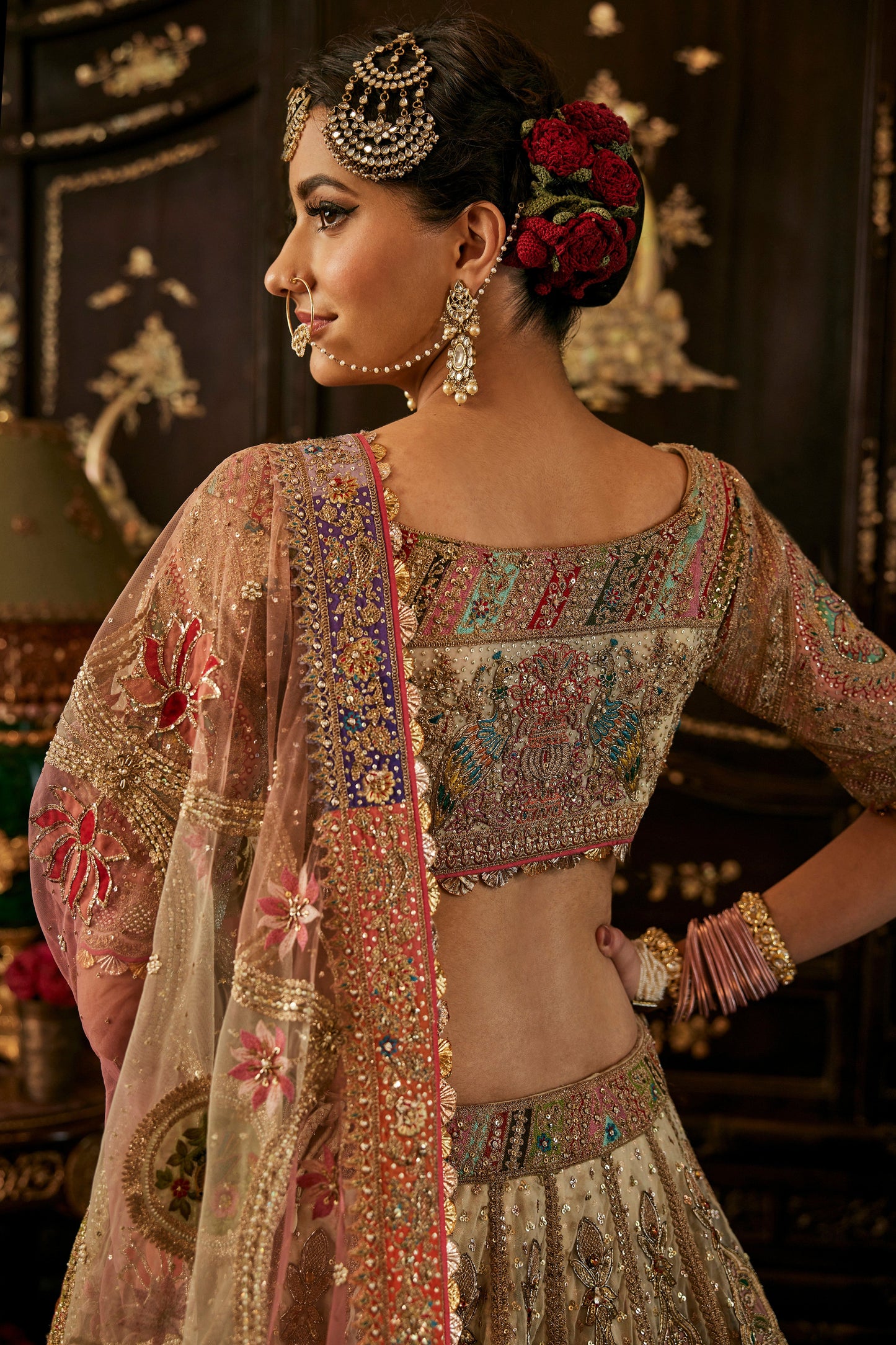 Ivory Gold Prachin-Kari Lehenga