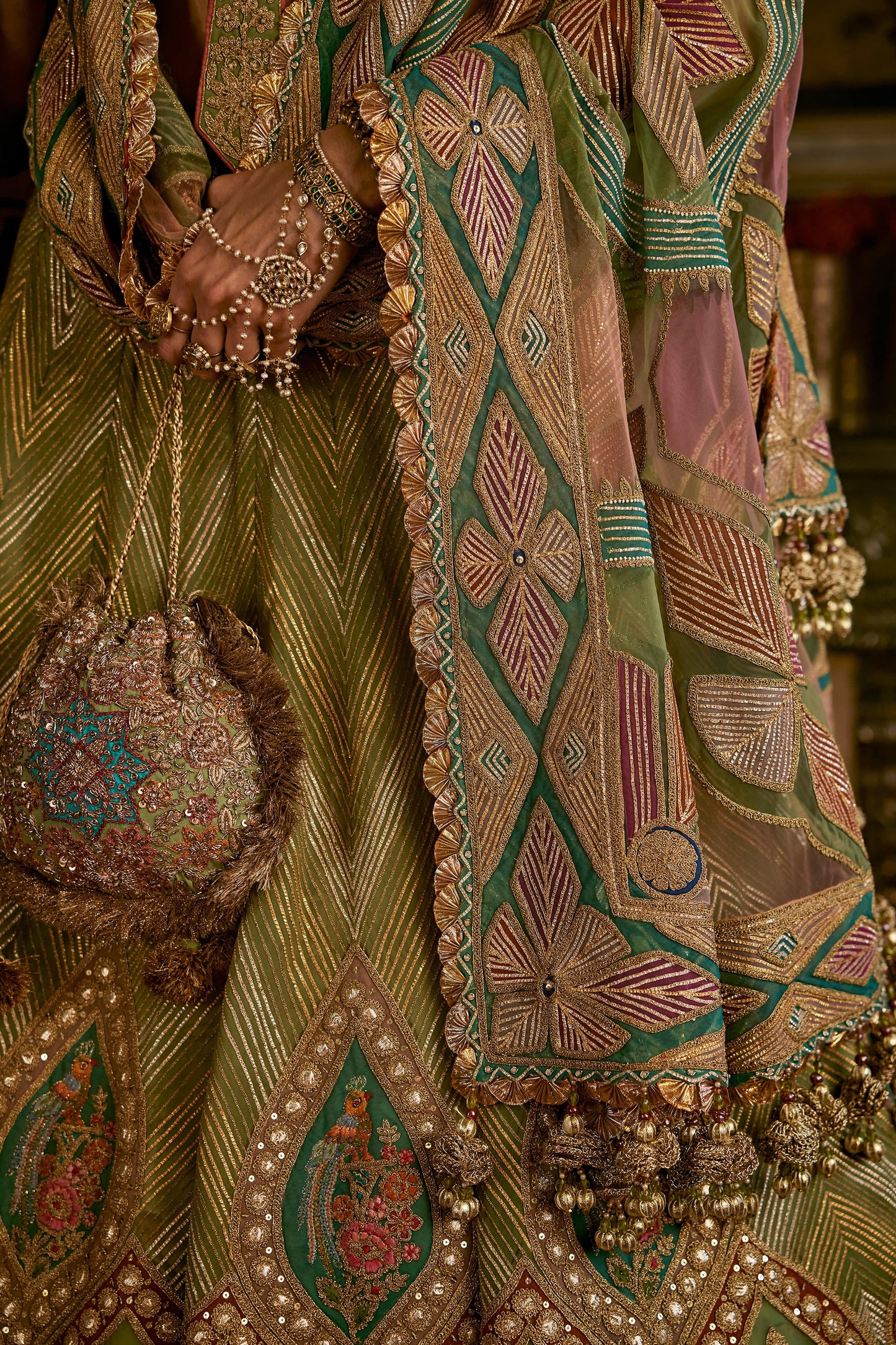 Sea Foam Tulle Lehenga