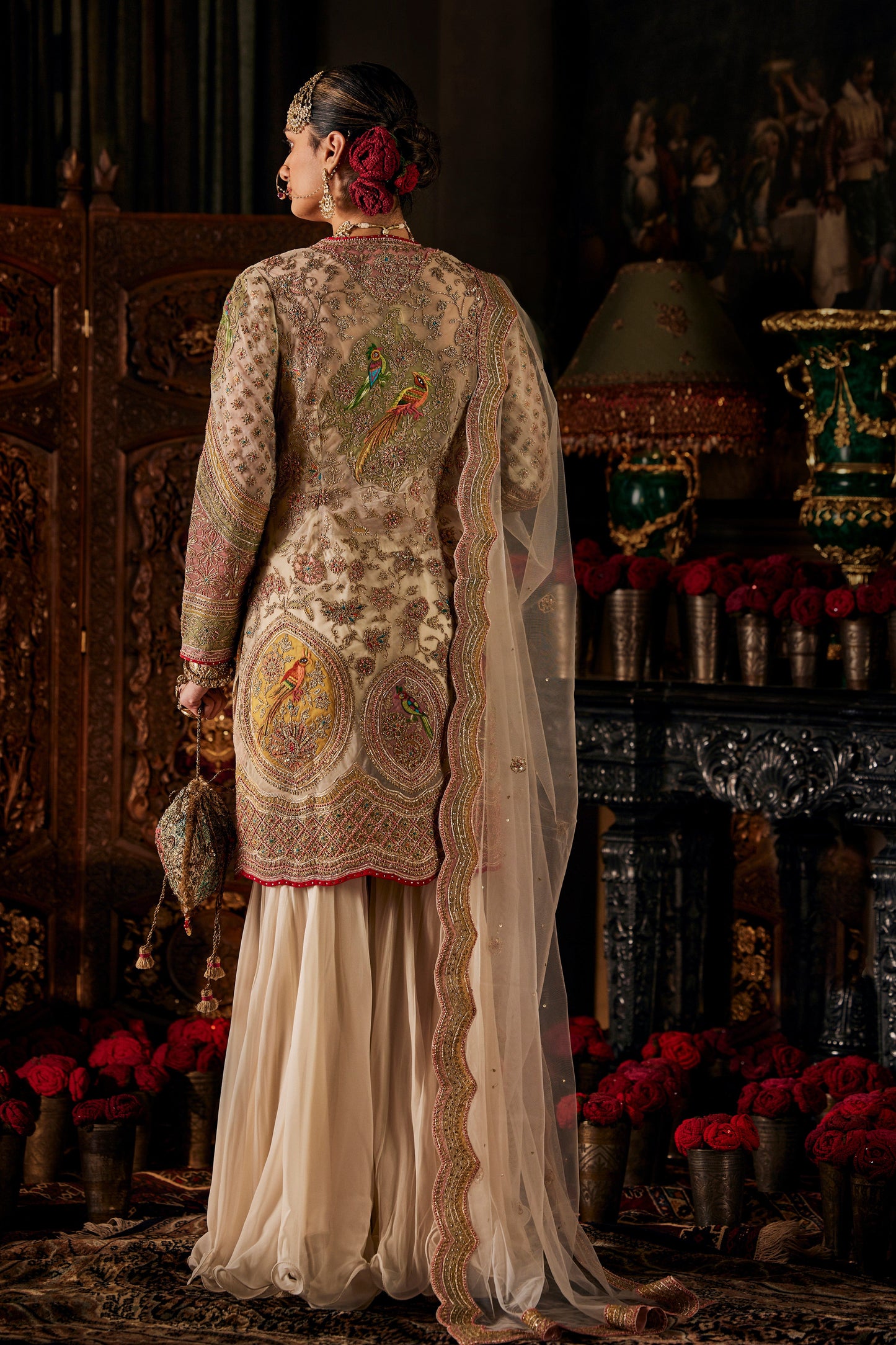 Ivory Tulle Kurta and Gharara