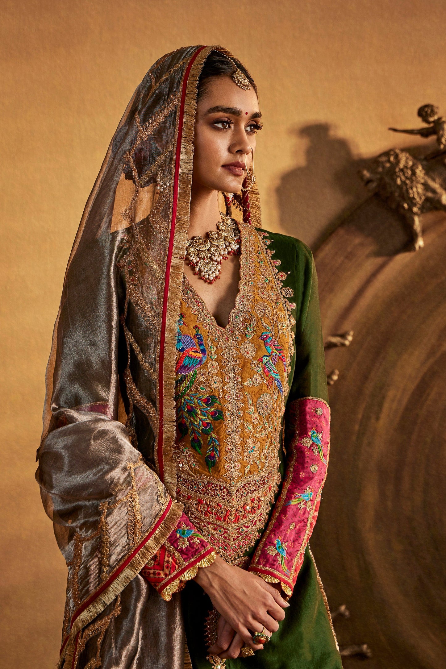 Deep Green Sharara Set