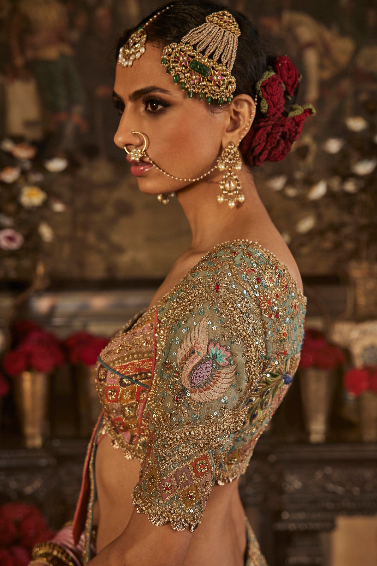 Aqua Blue Tulle Lehenga