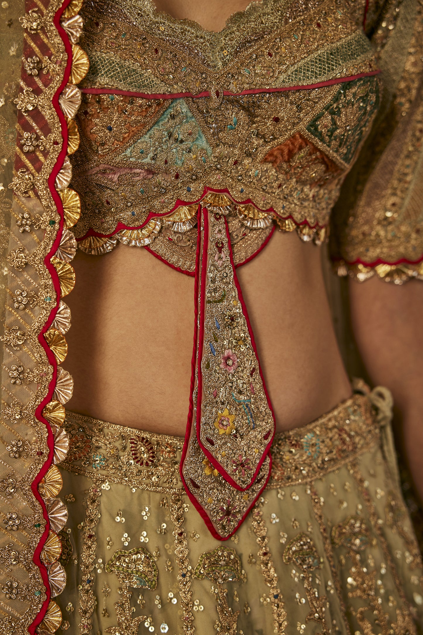 Pale Chartreuse Hued Tulle Lehenga