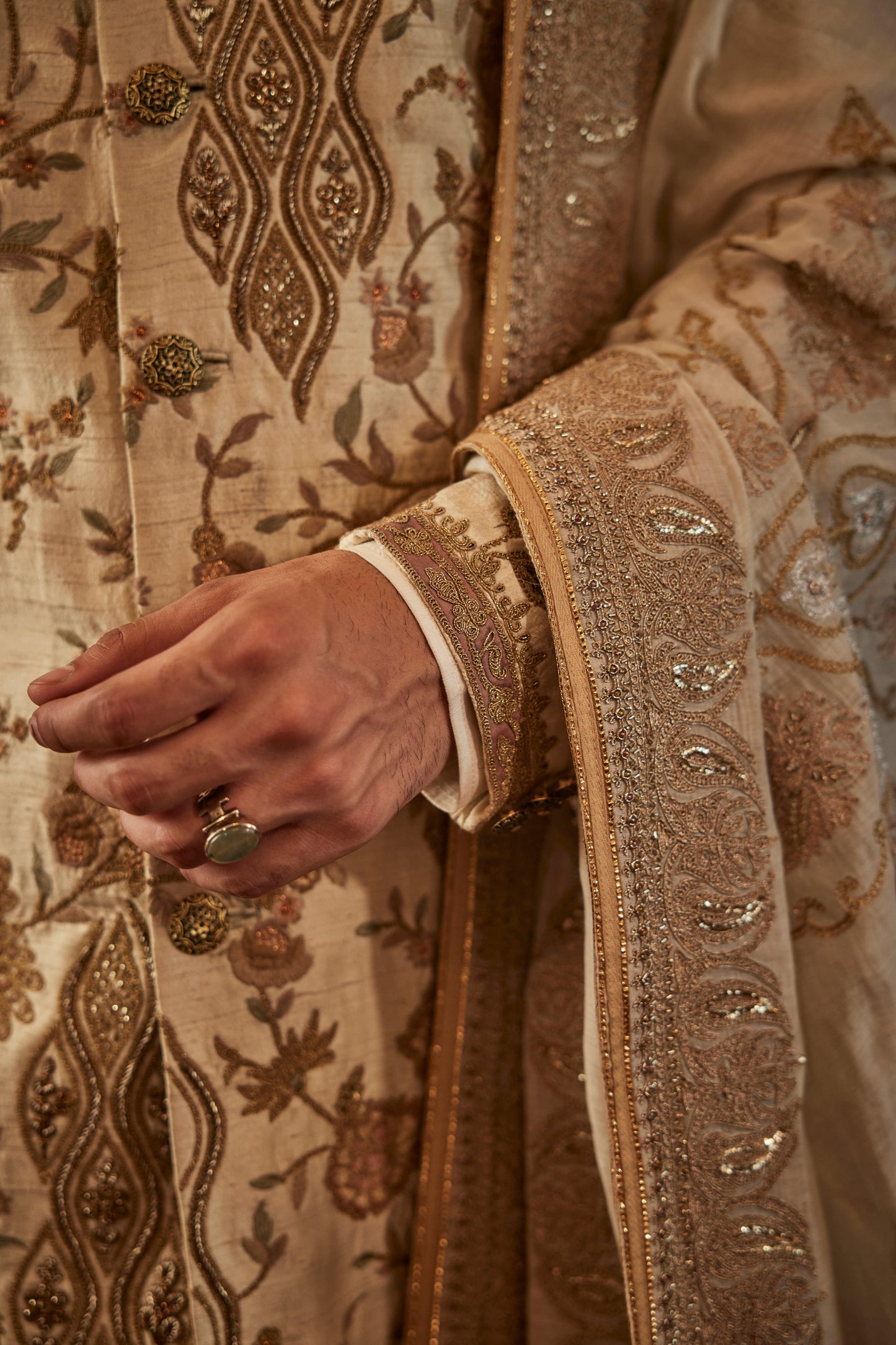 Ivory Silk Sherwani