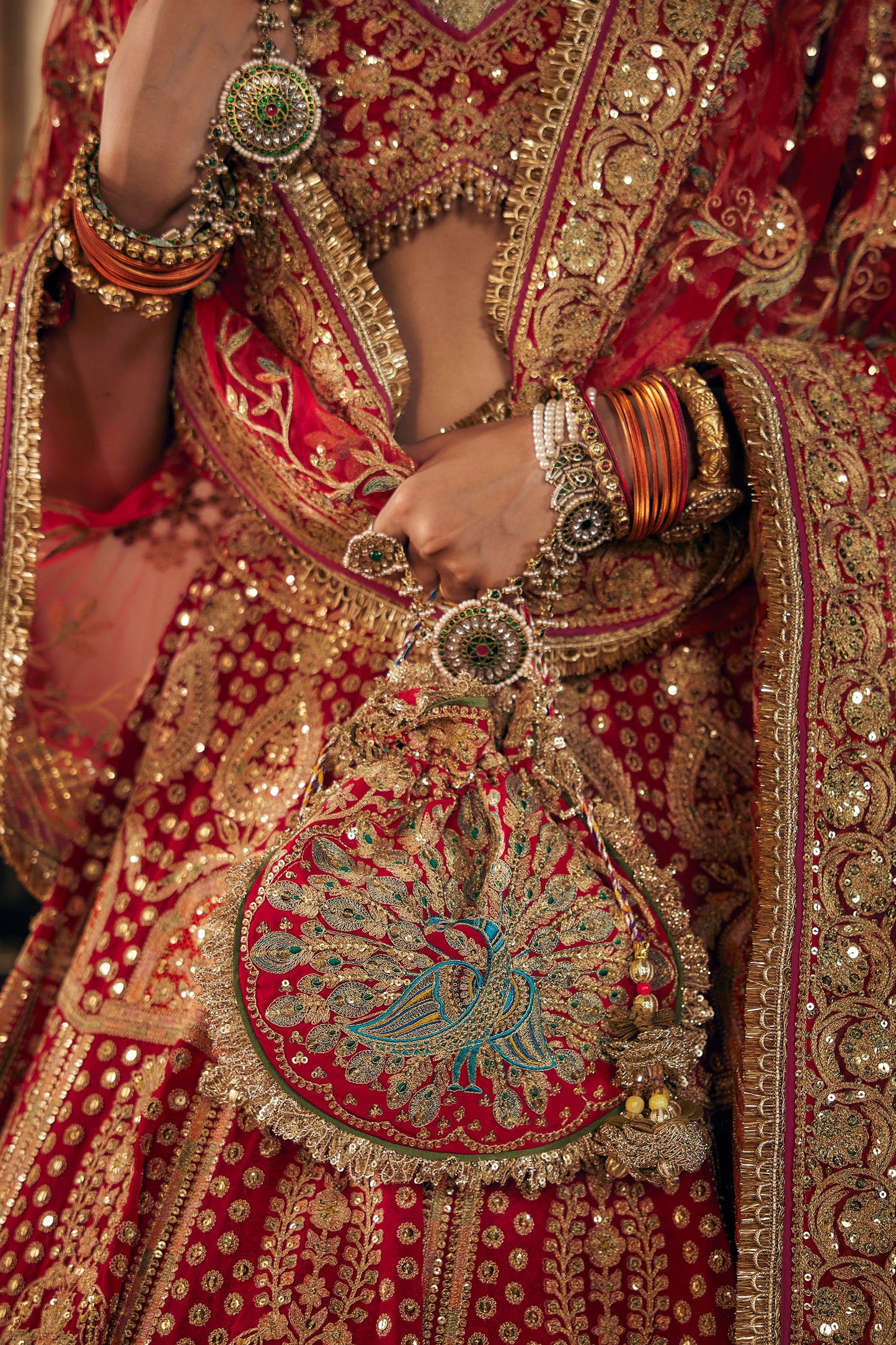 Heritage Deep Red Lehenga