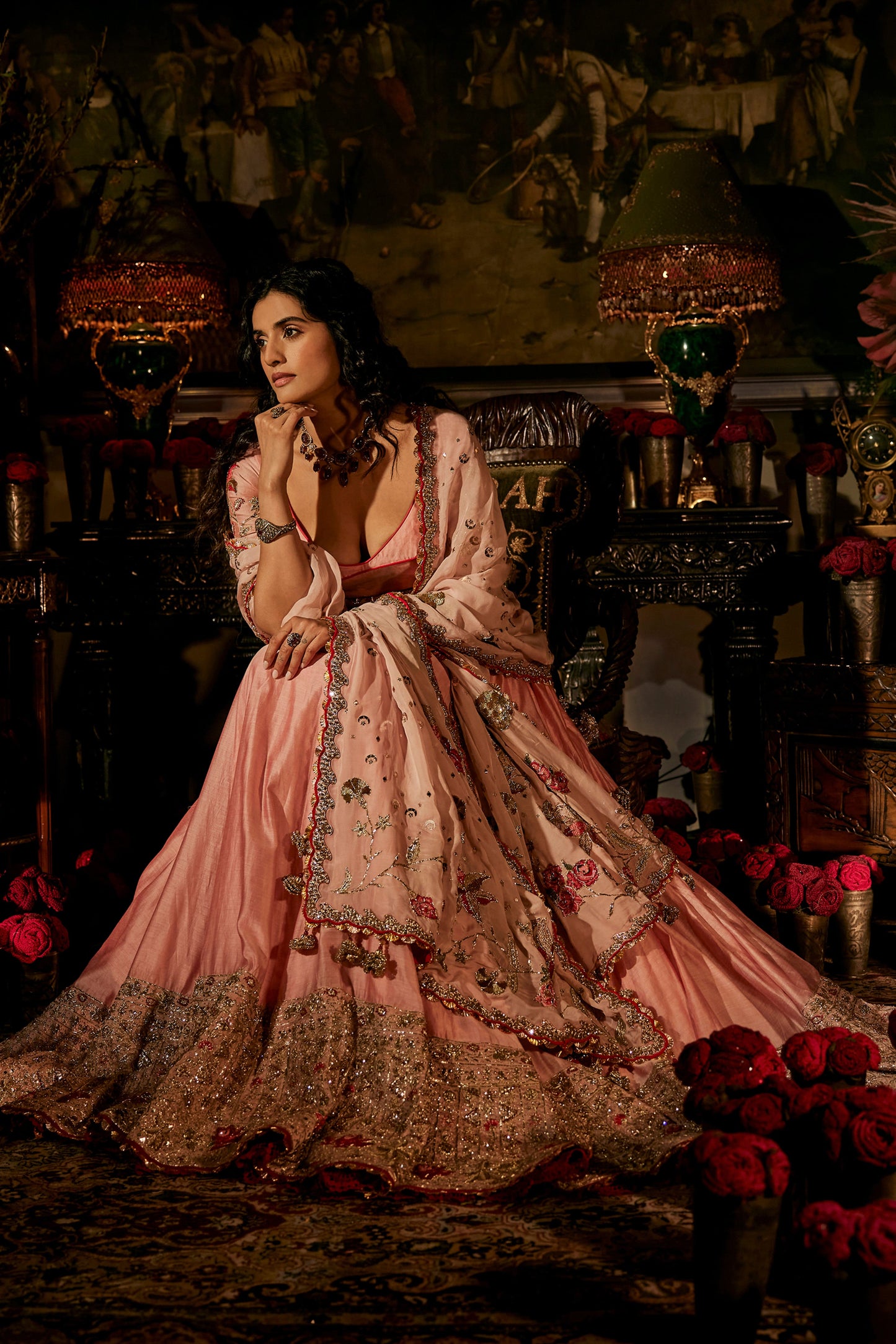 Soft Pink Silk Lehenga