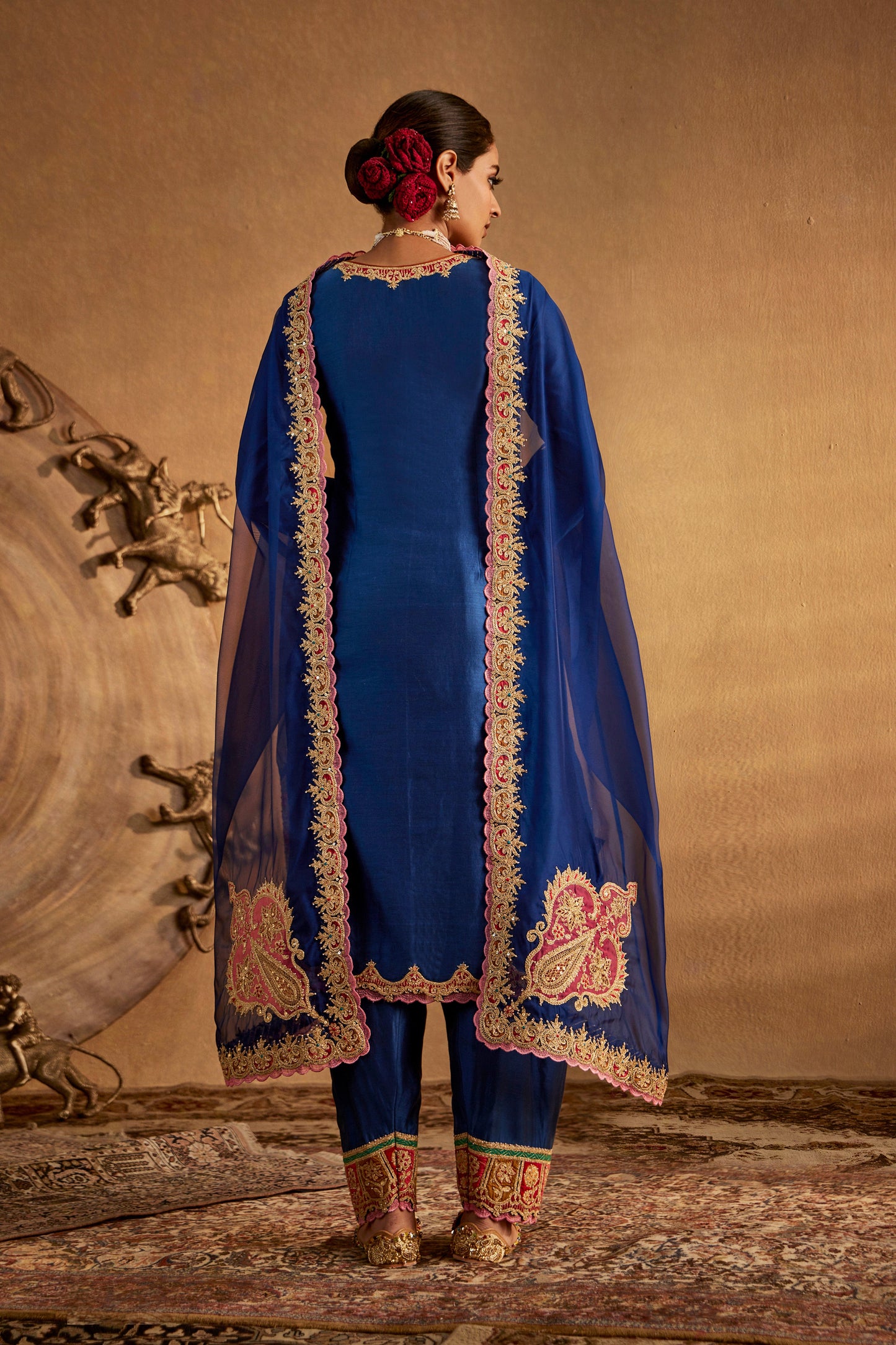 Dark Blue Silk Kurta set