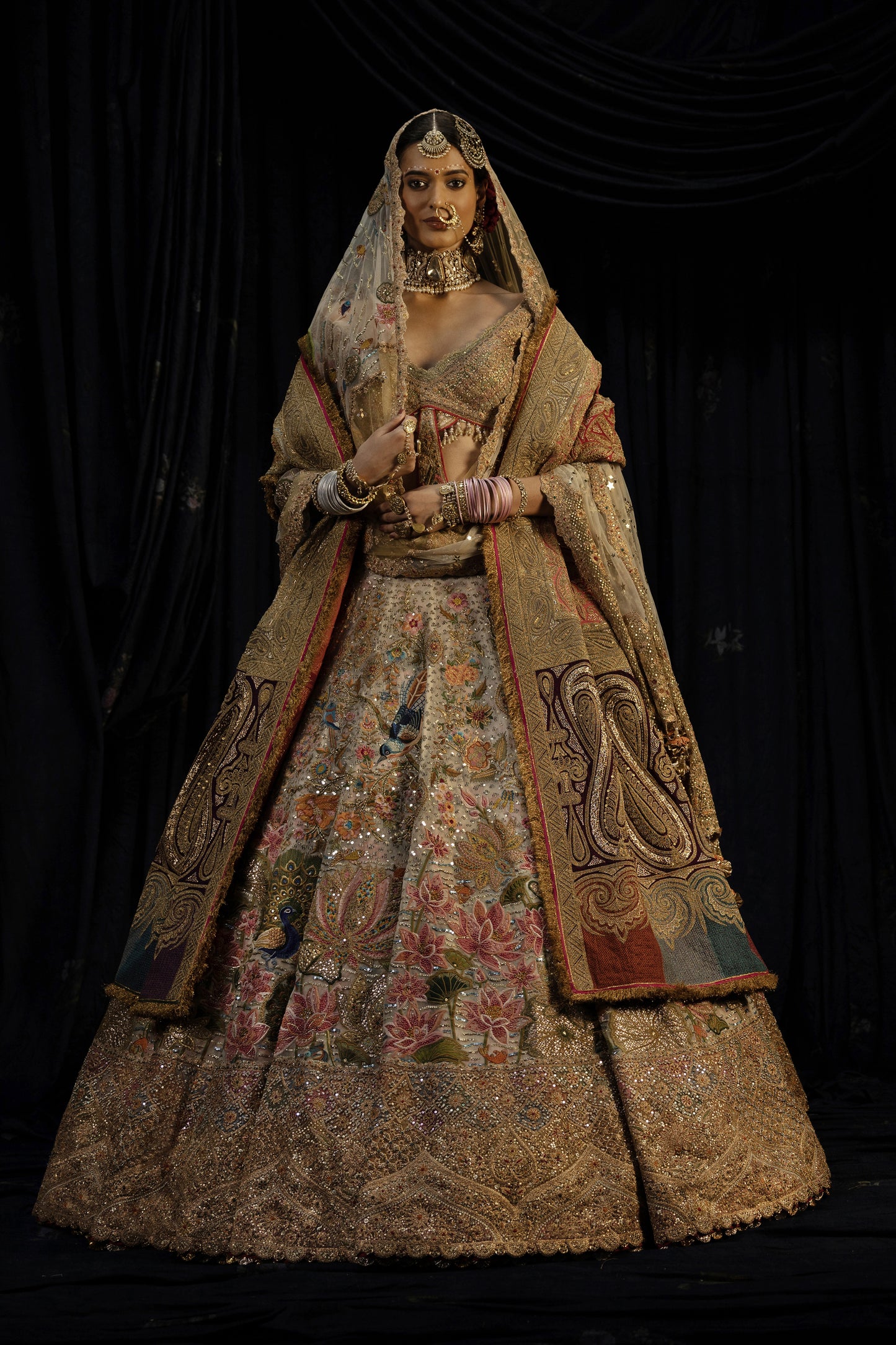 Ivory Efflorescence Lehenga