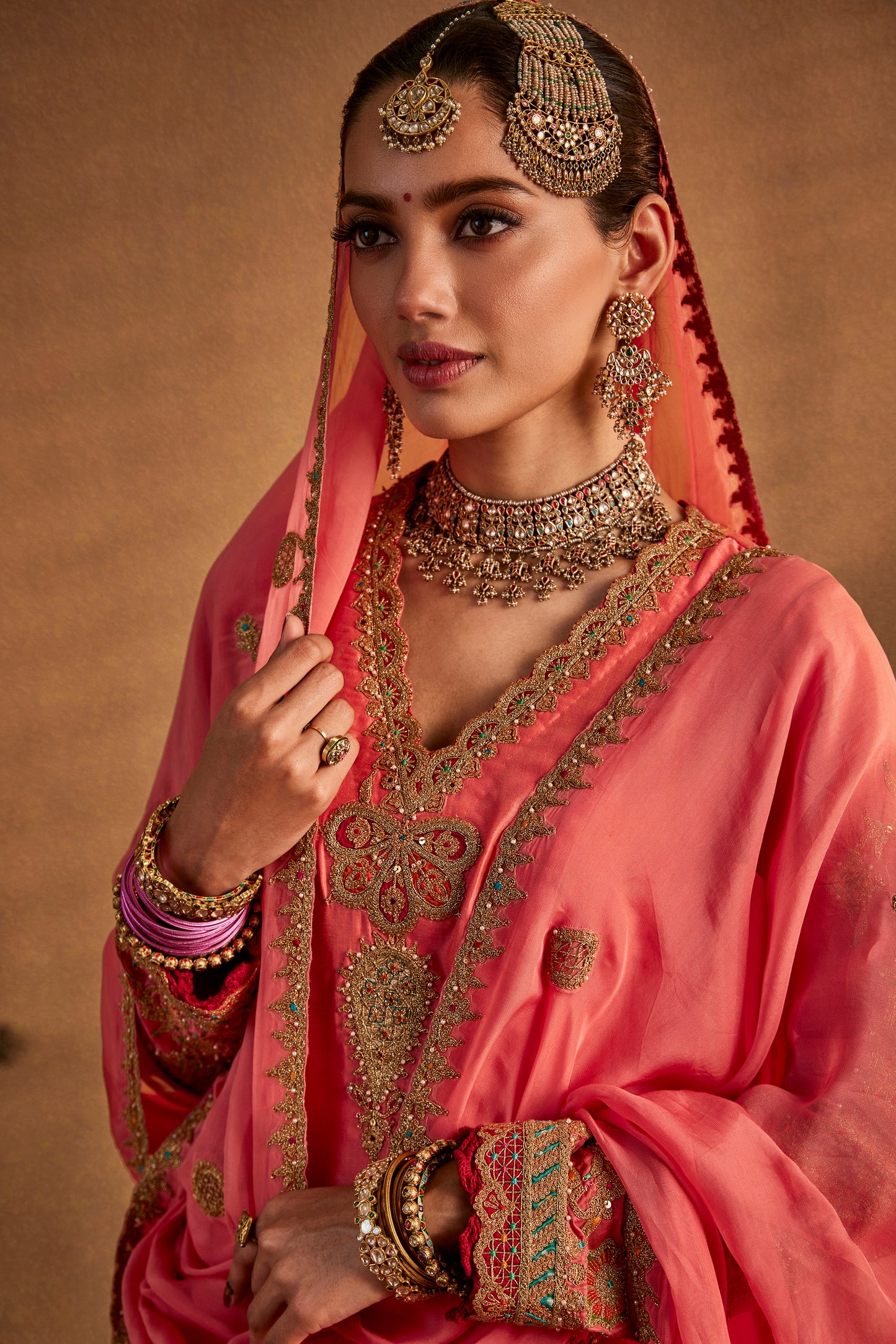 Coral Peach Kurta Set