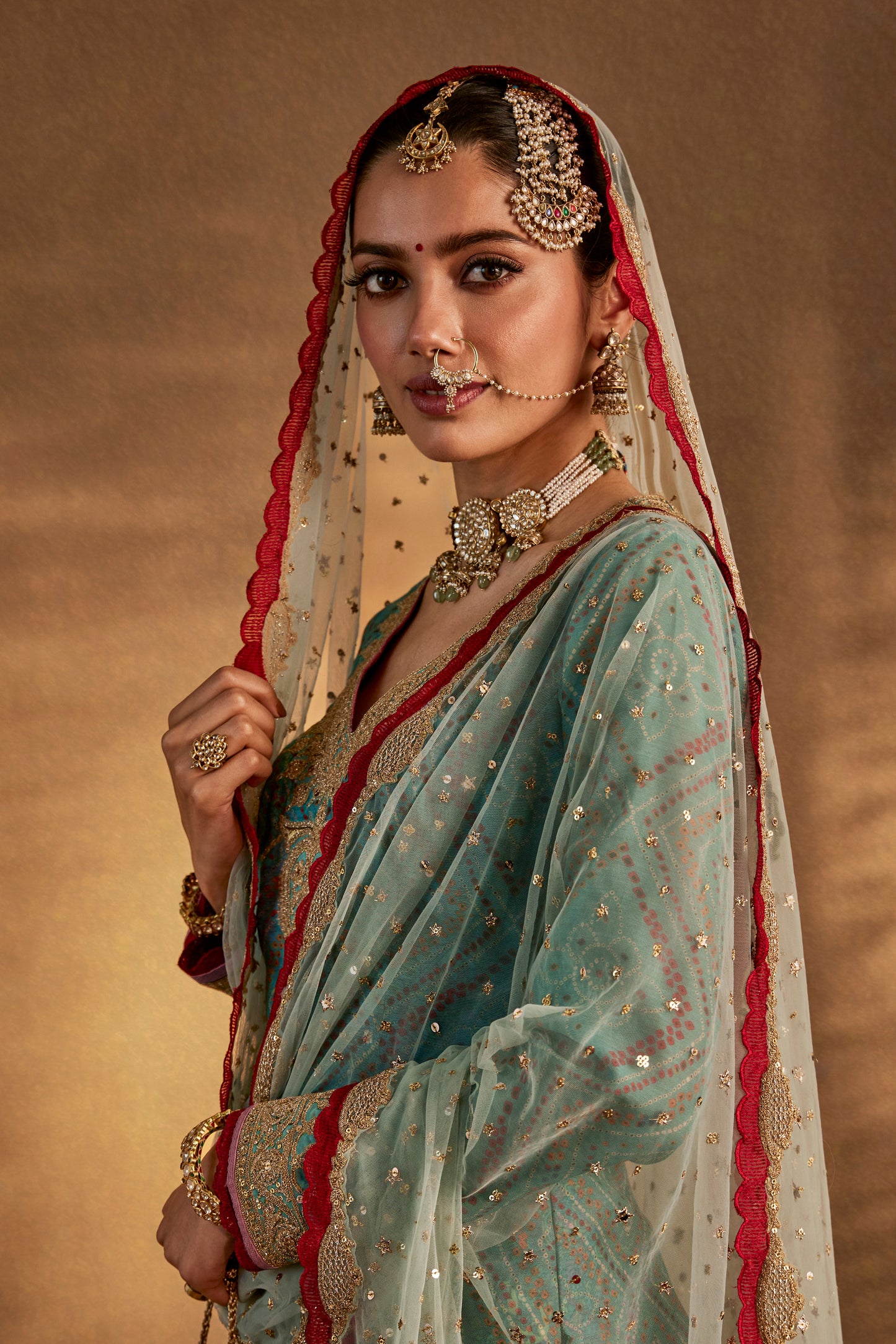 Soft Turquoise Sharara Set