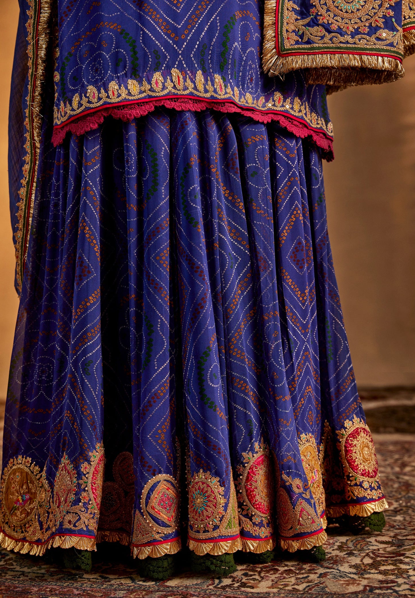 Deep Blue Printed Sharara Set