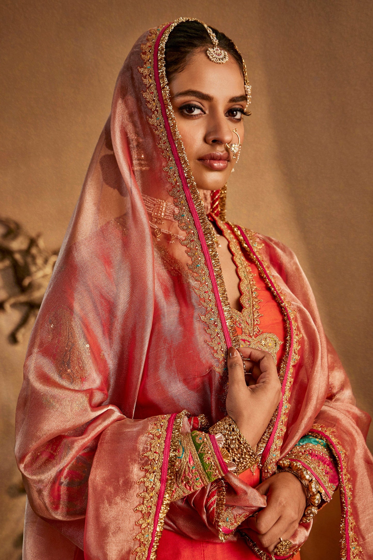 Peach Amber Sharara Set