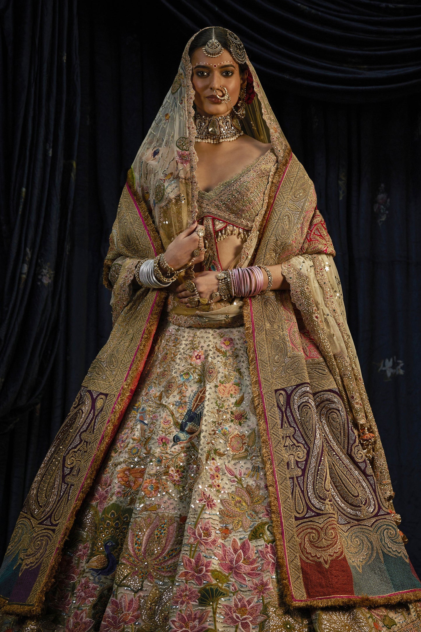 Ivory Efflorescence Lehenga