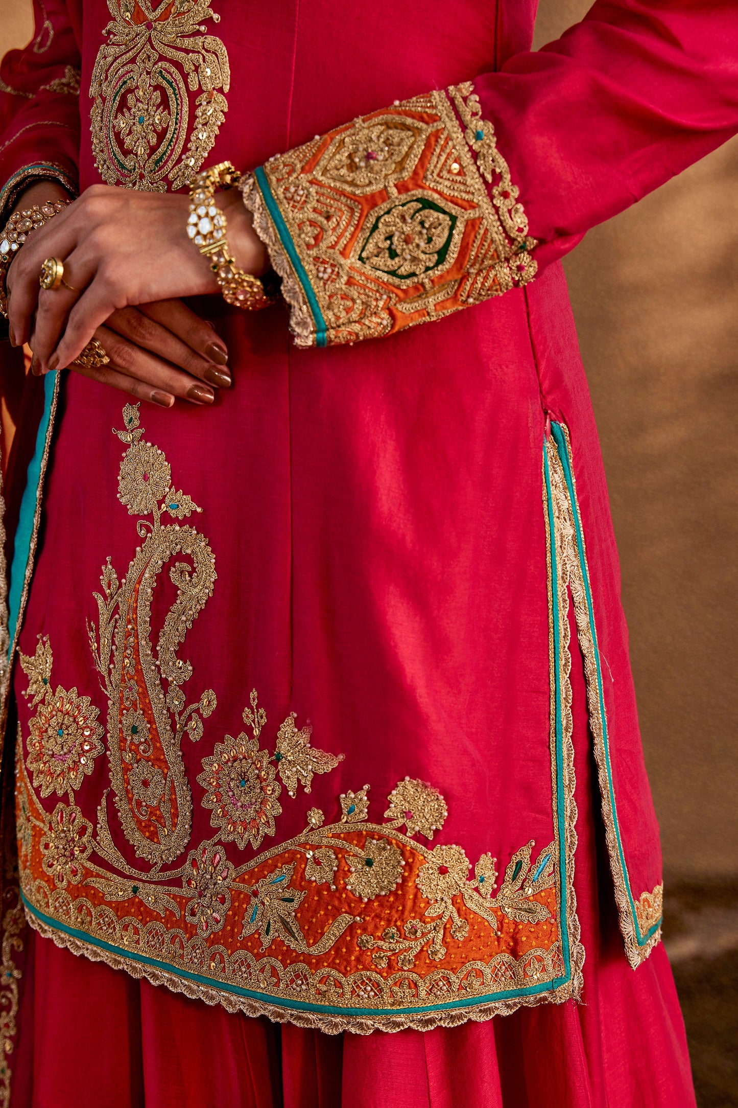 Deep Pink Floral Sharara Set