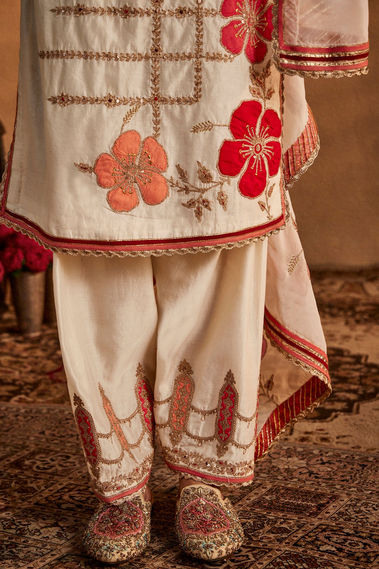 Ivory Floral Kurta Set