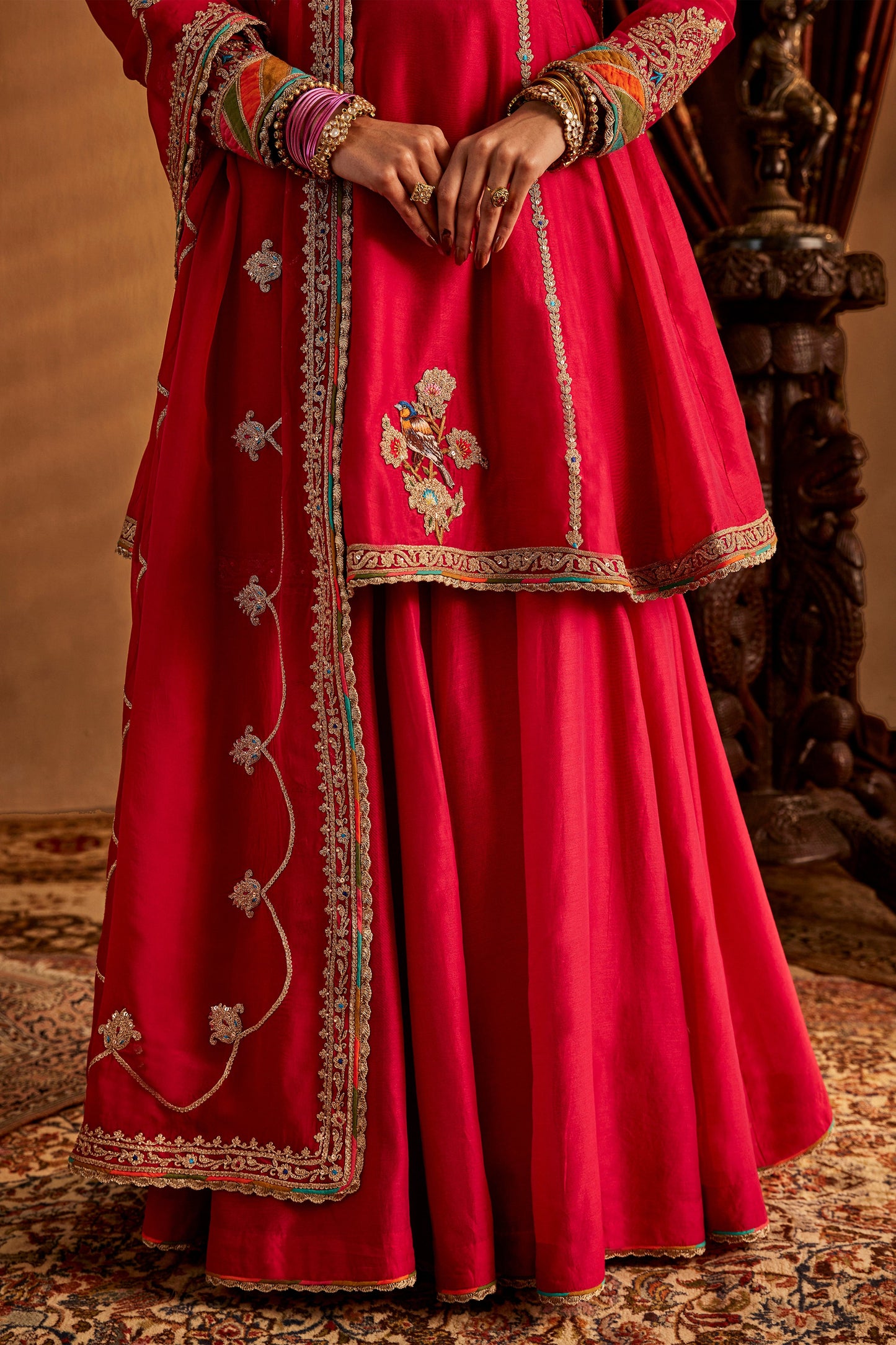 Rani Pink Avian Sharara Set