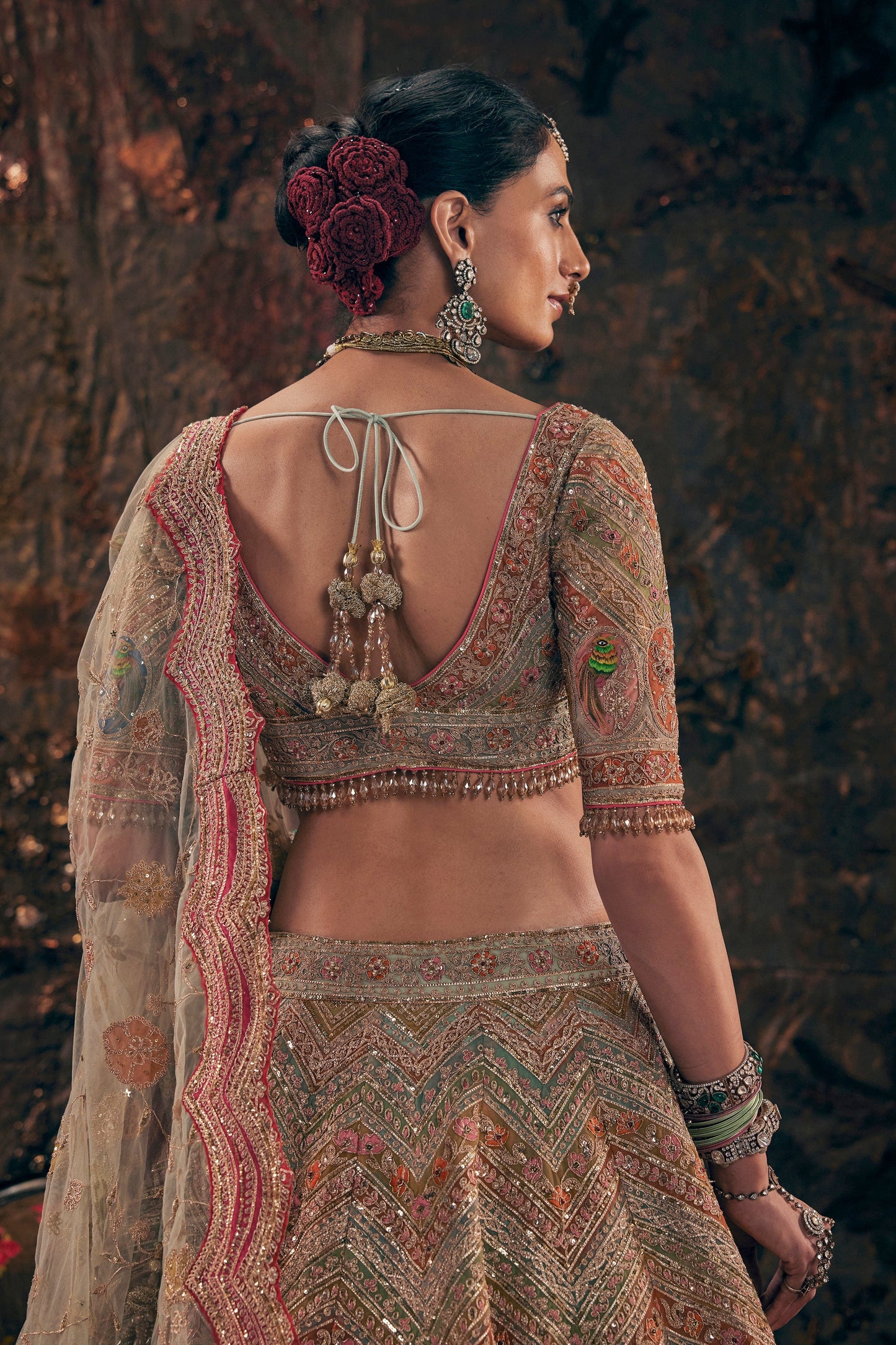 Earthy Ice Blue Lehenga