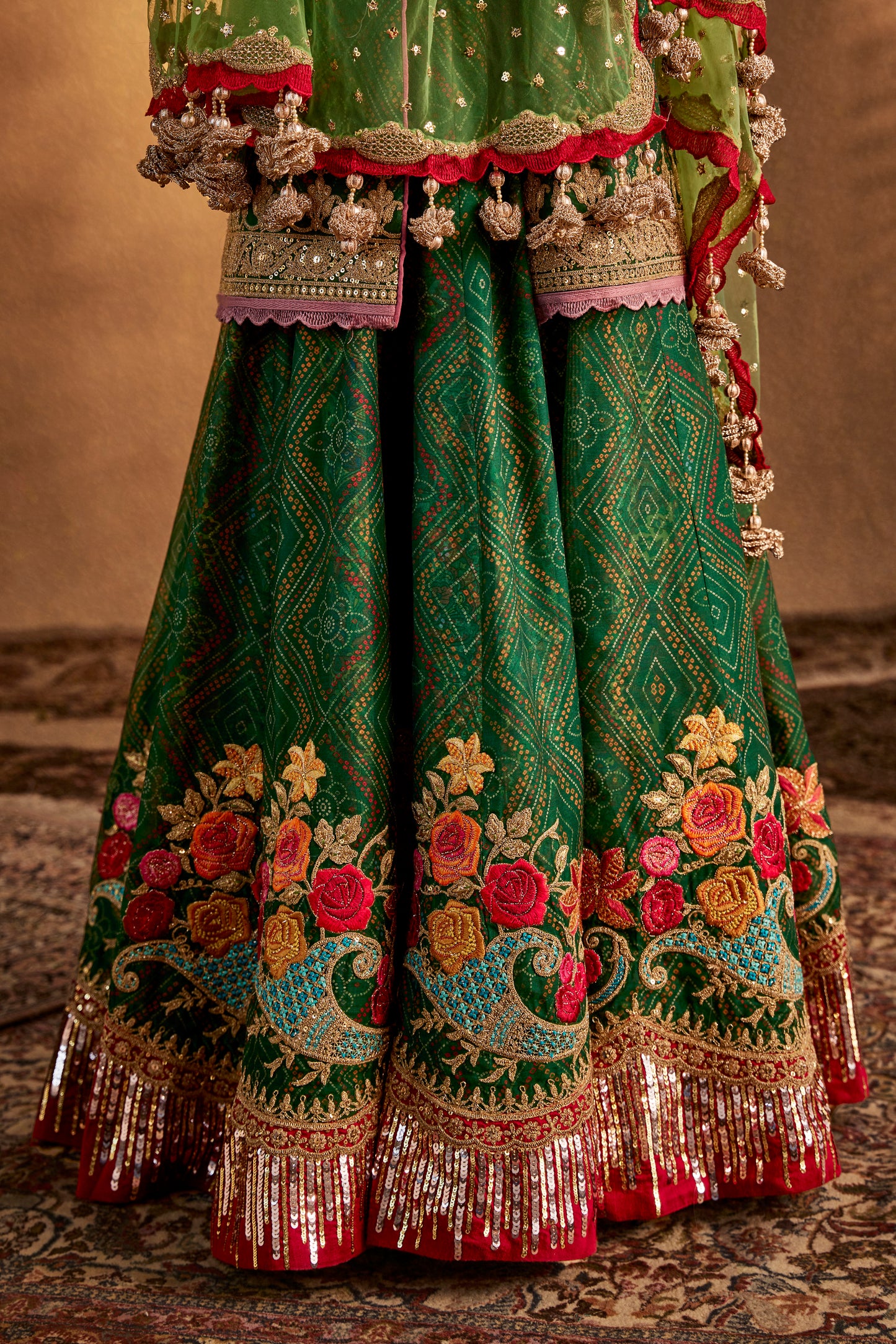 Green Sharara Set