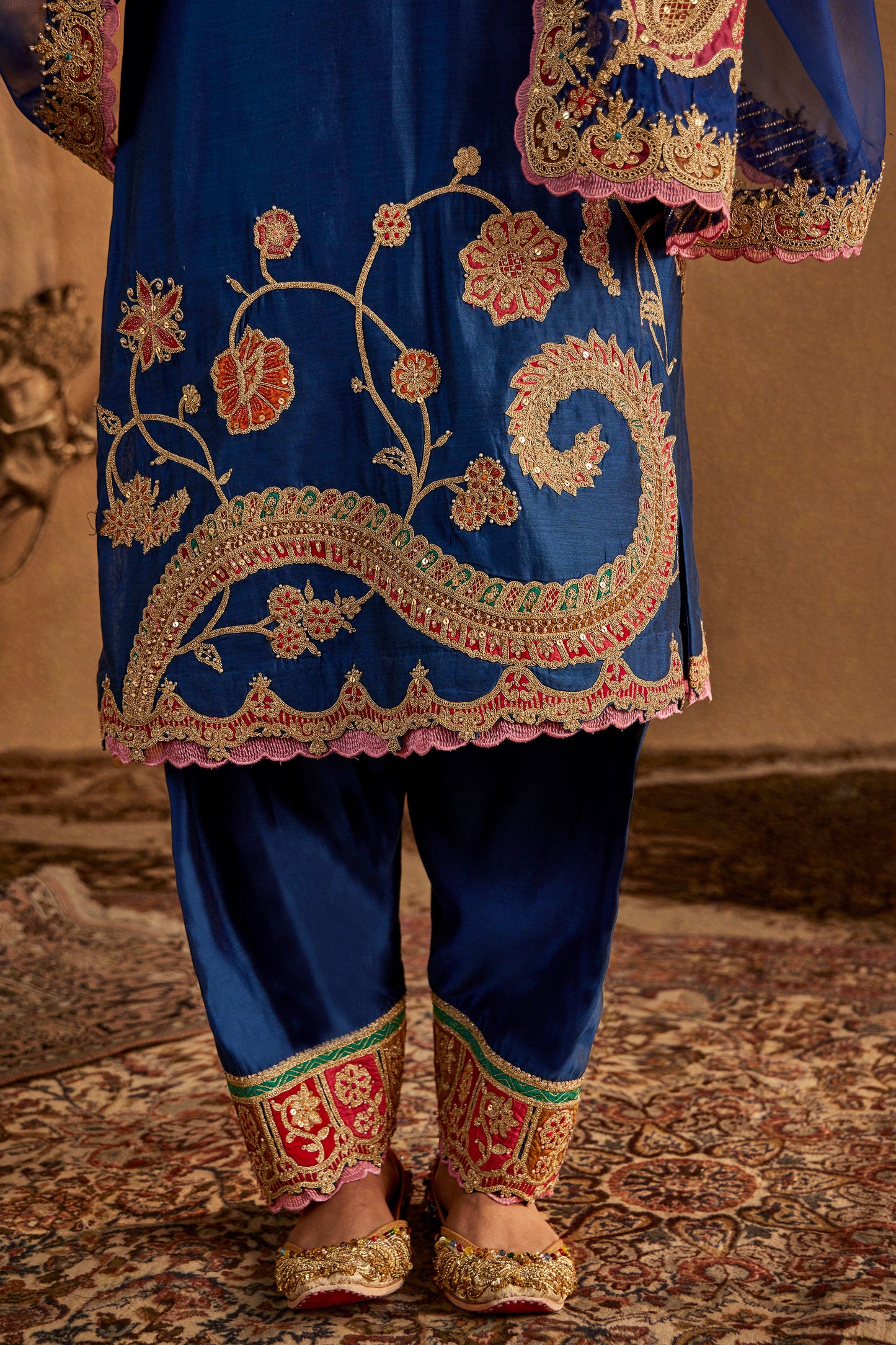Dark Blue Silk Kurta set