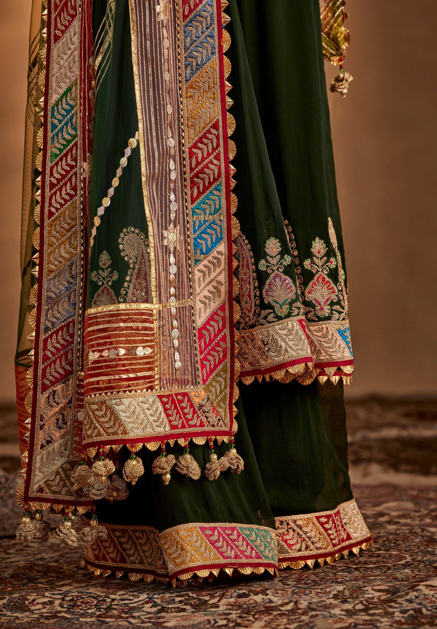 Deep Green Kurta-Sharara Set