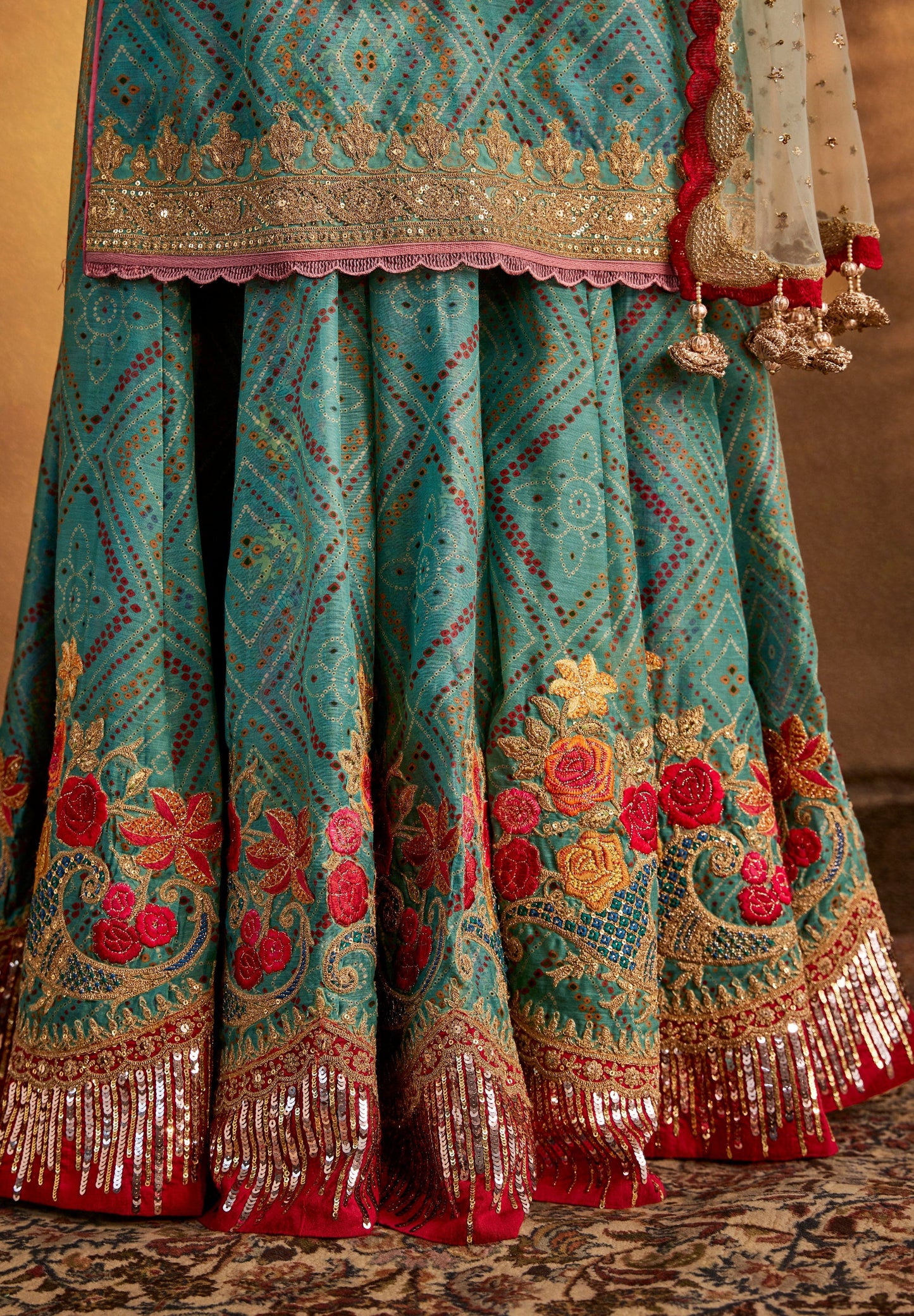 Soft Turquoise Sharara Set