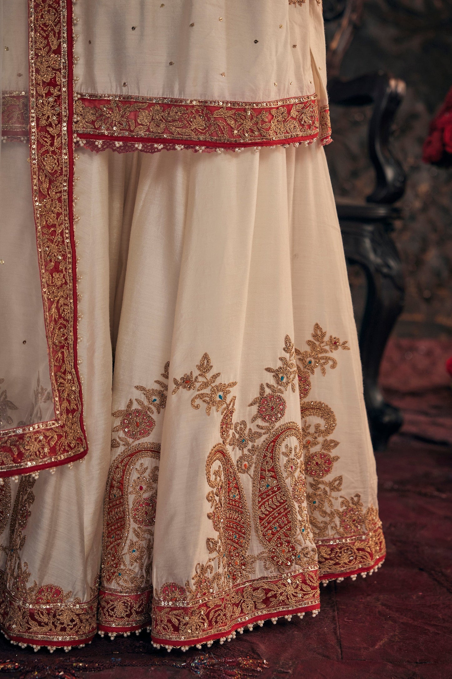Pearl Ivory Sharara Set