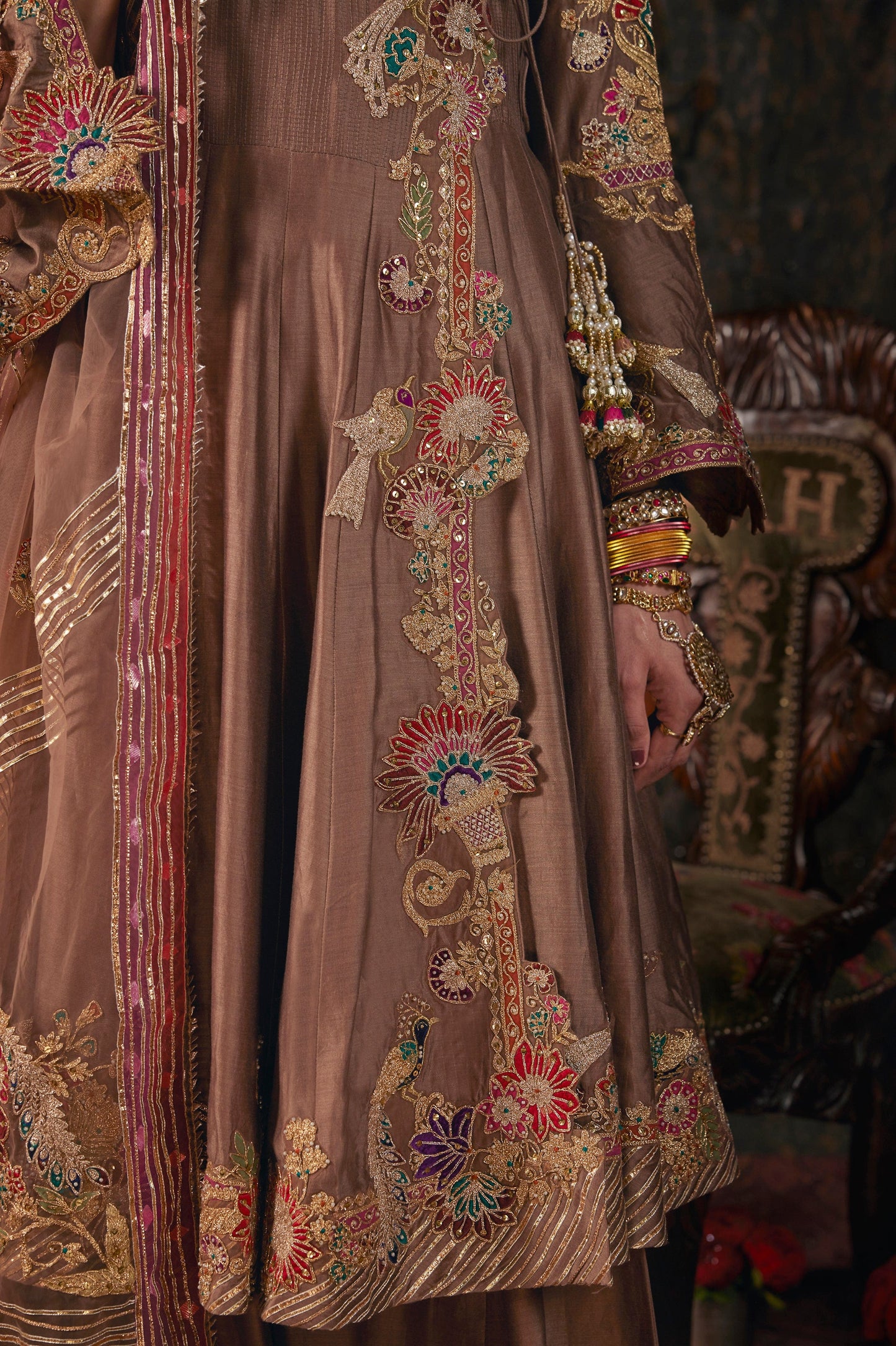 Cinnamon Kalidar-Sharara Set