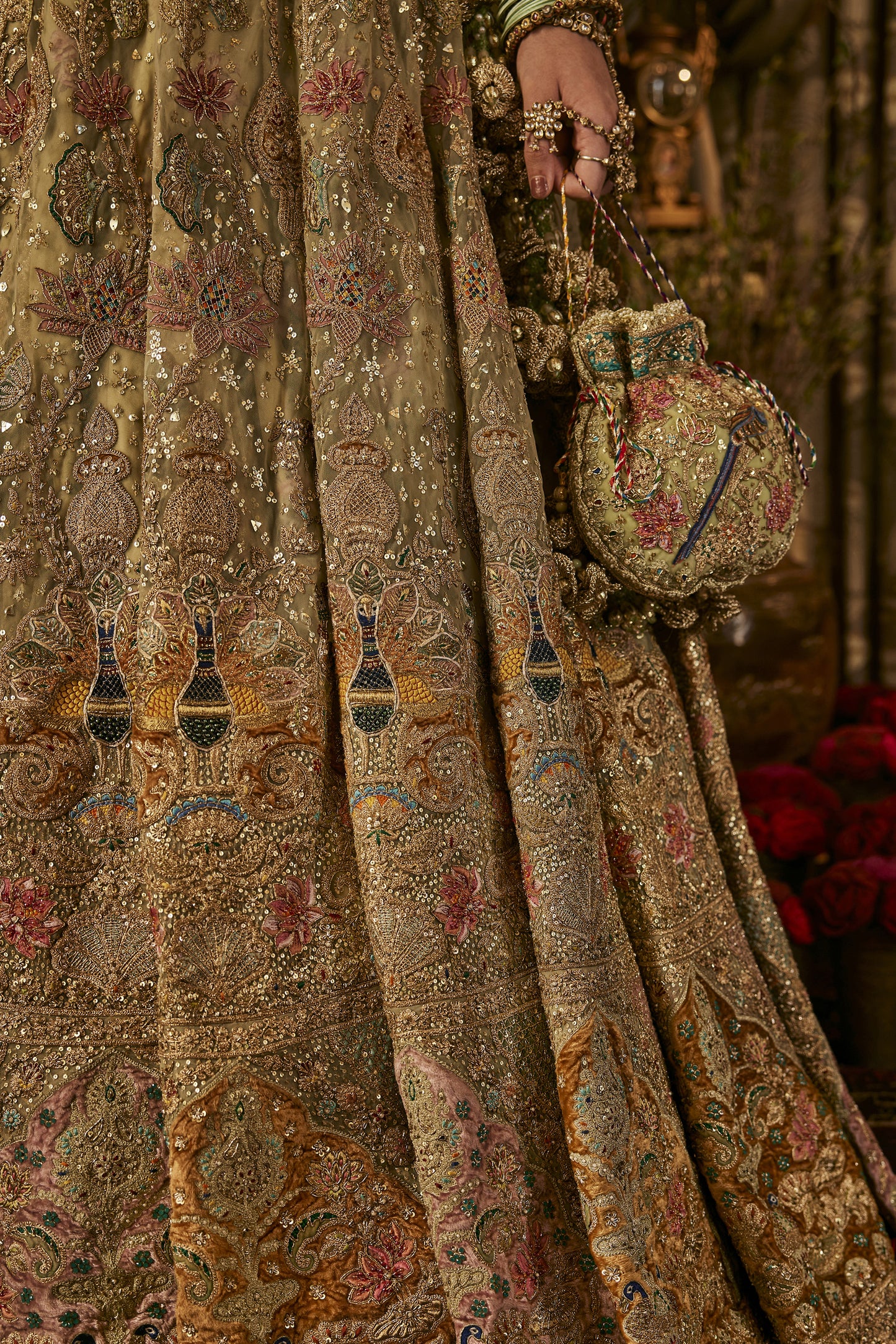 Pale Chartreuse Hued Tulle Lehenga