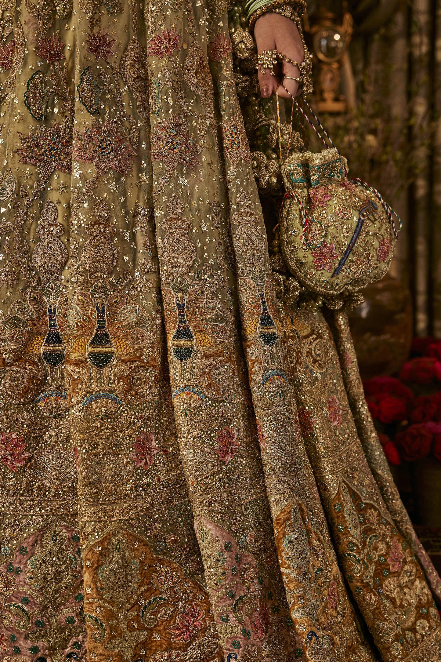 Pale Chartreuse Hued Tulle Lehenga