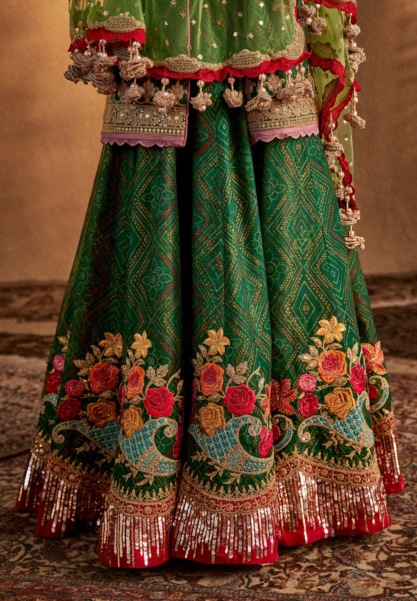 Green Sharara Set