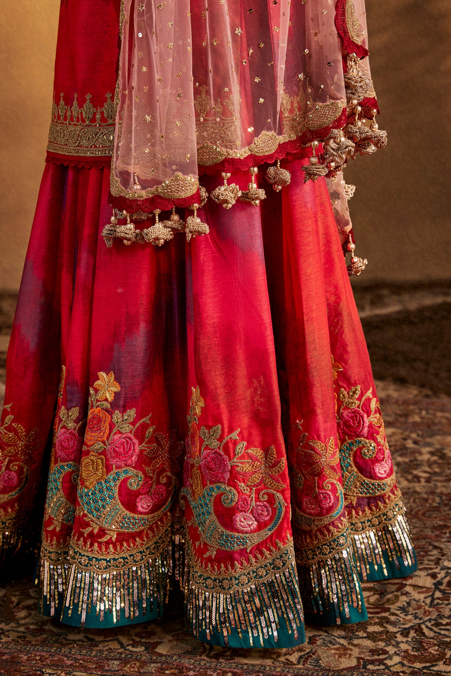 Sorbet Peach Sharara Set